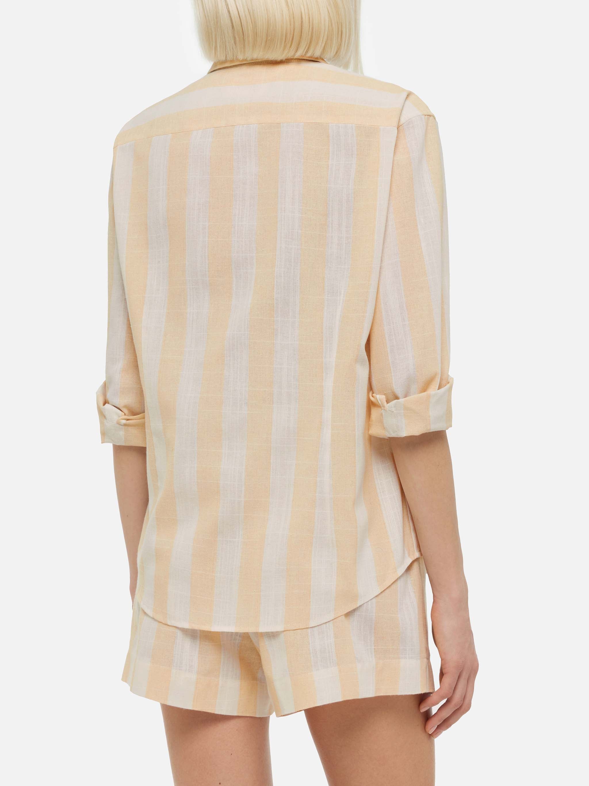 Meredith classic shirt with beige striped print - Image 3