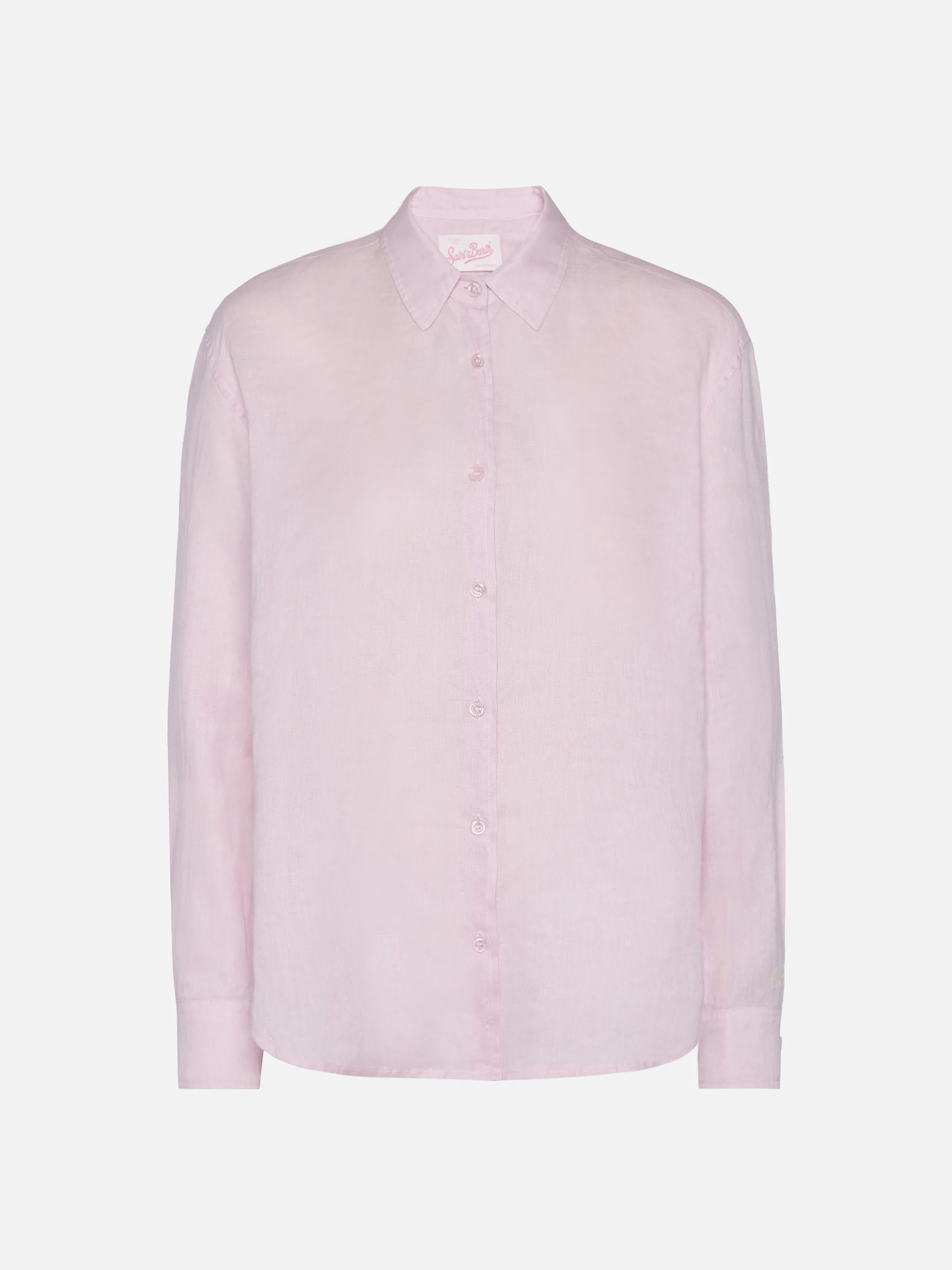 Meredith pink linen classic shirt - Image 5