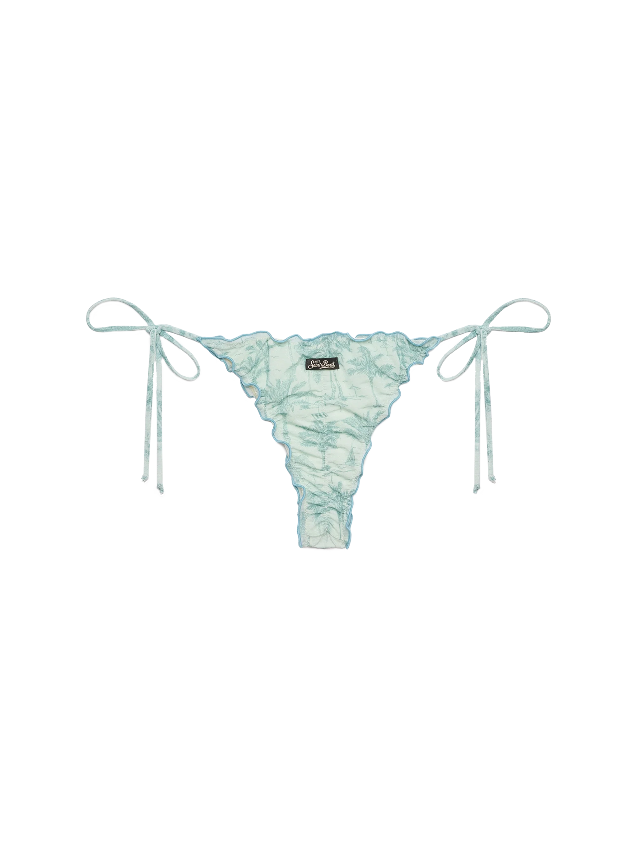 Miami lurex cheeky swim briefs with toile de jouy print - Image 3