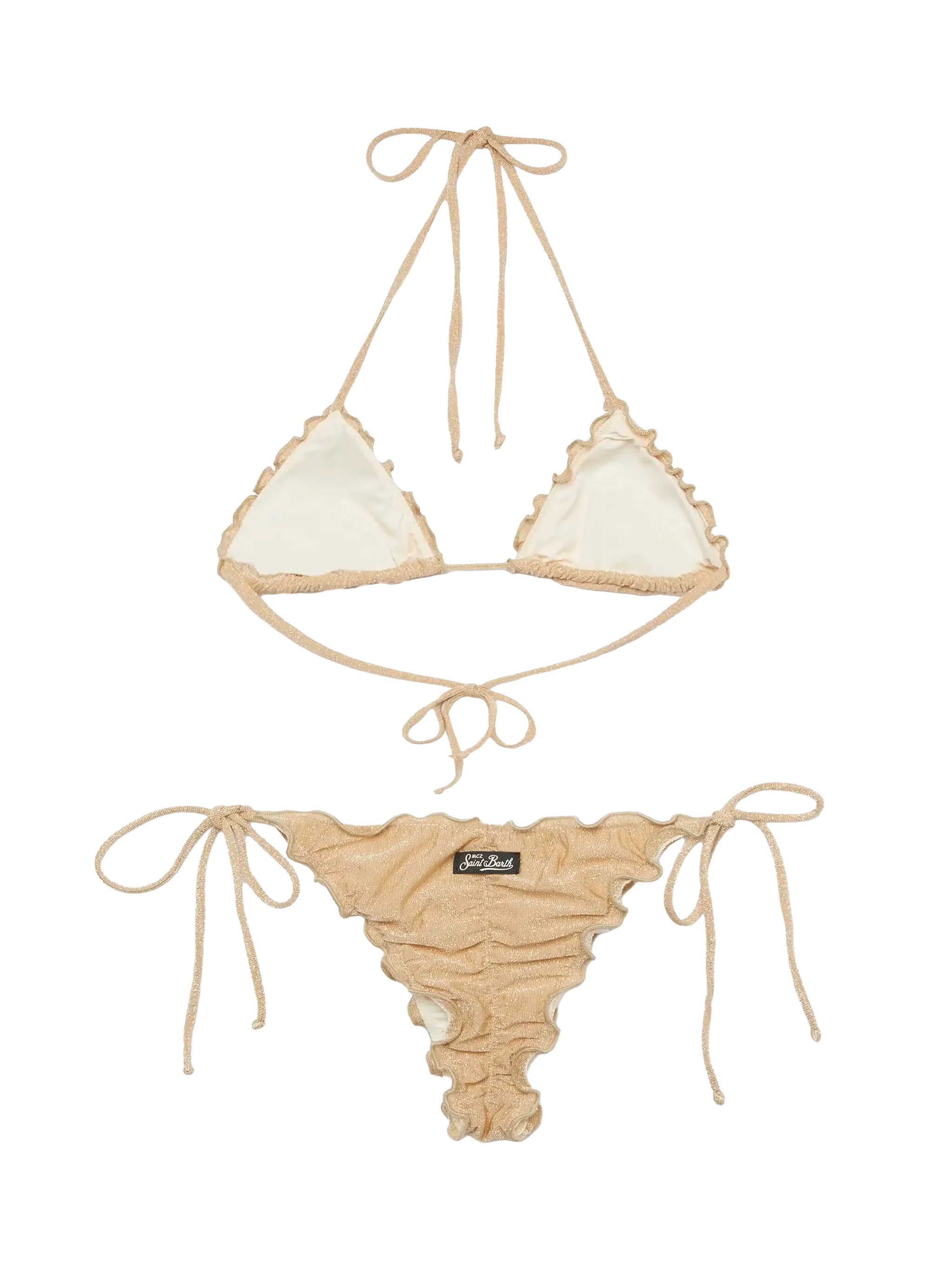 Classic triangle bikini Sagittarius Miami in gold lurex - Image 3