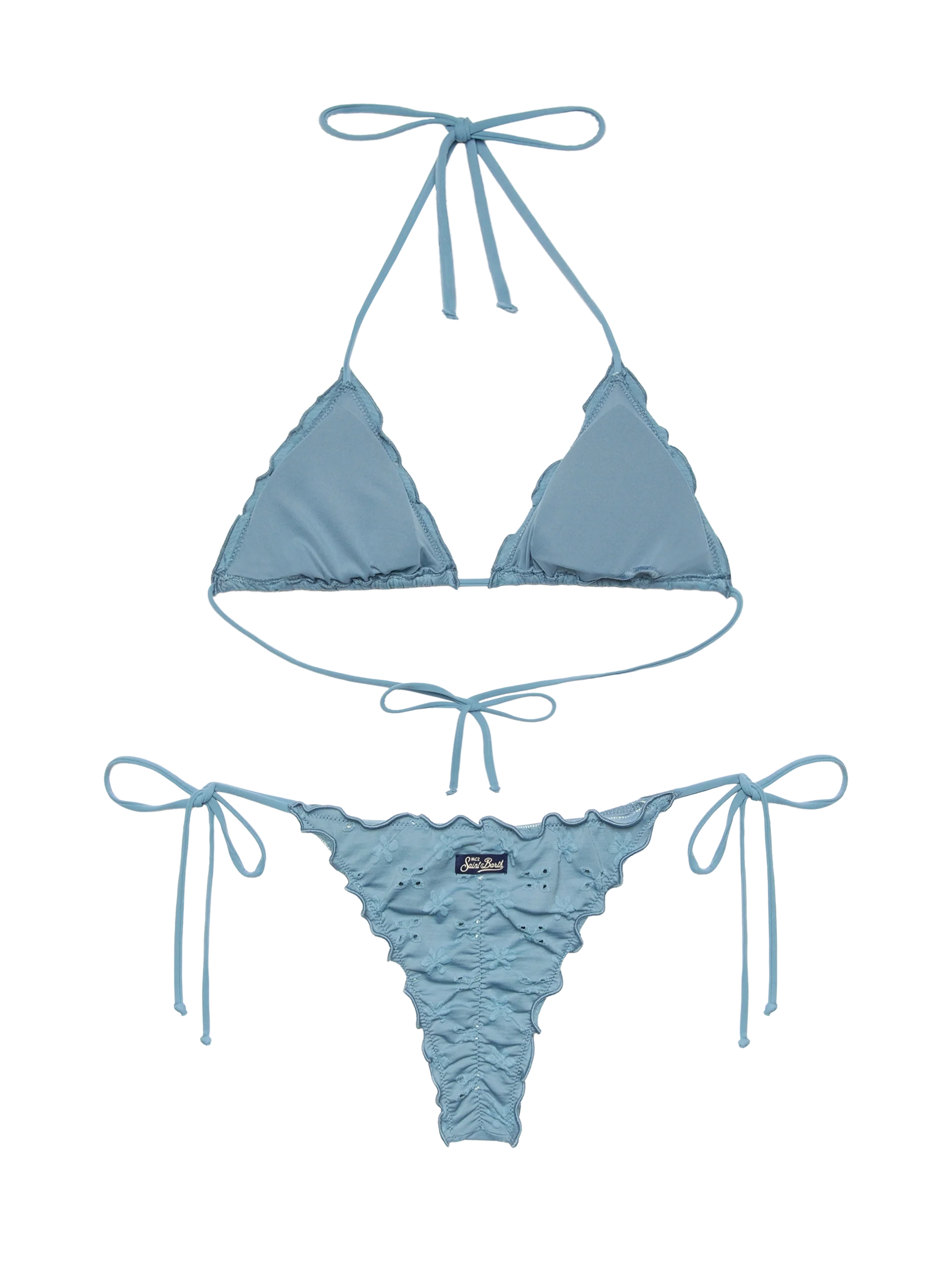 Sagittarius Miami classic triangle bikini in sky blue sangallo lace - Image 4