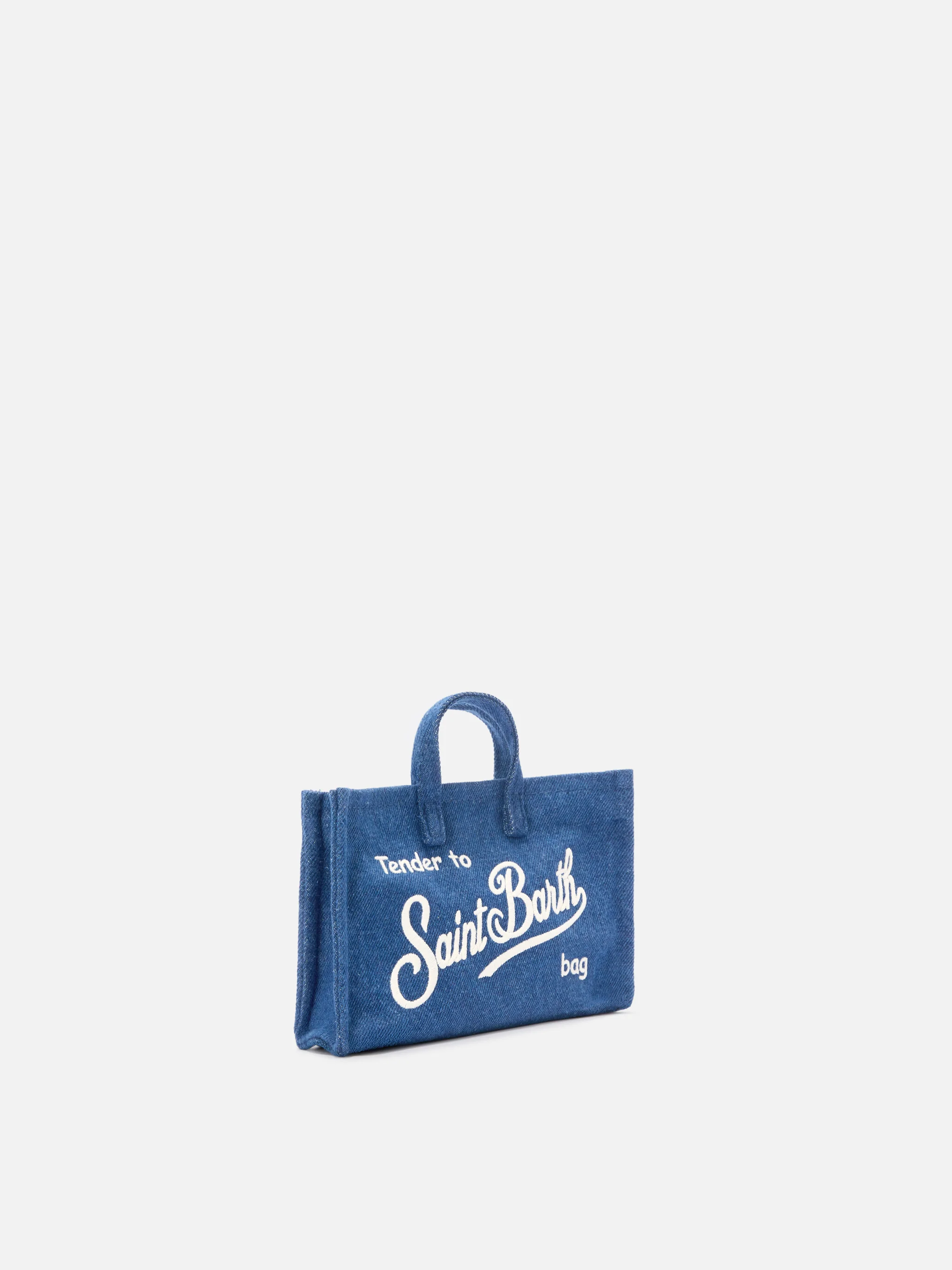 Micro Phone denim bag with contrasting logo - Image 2