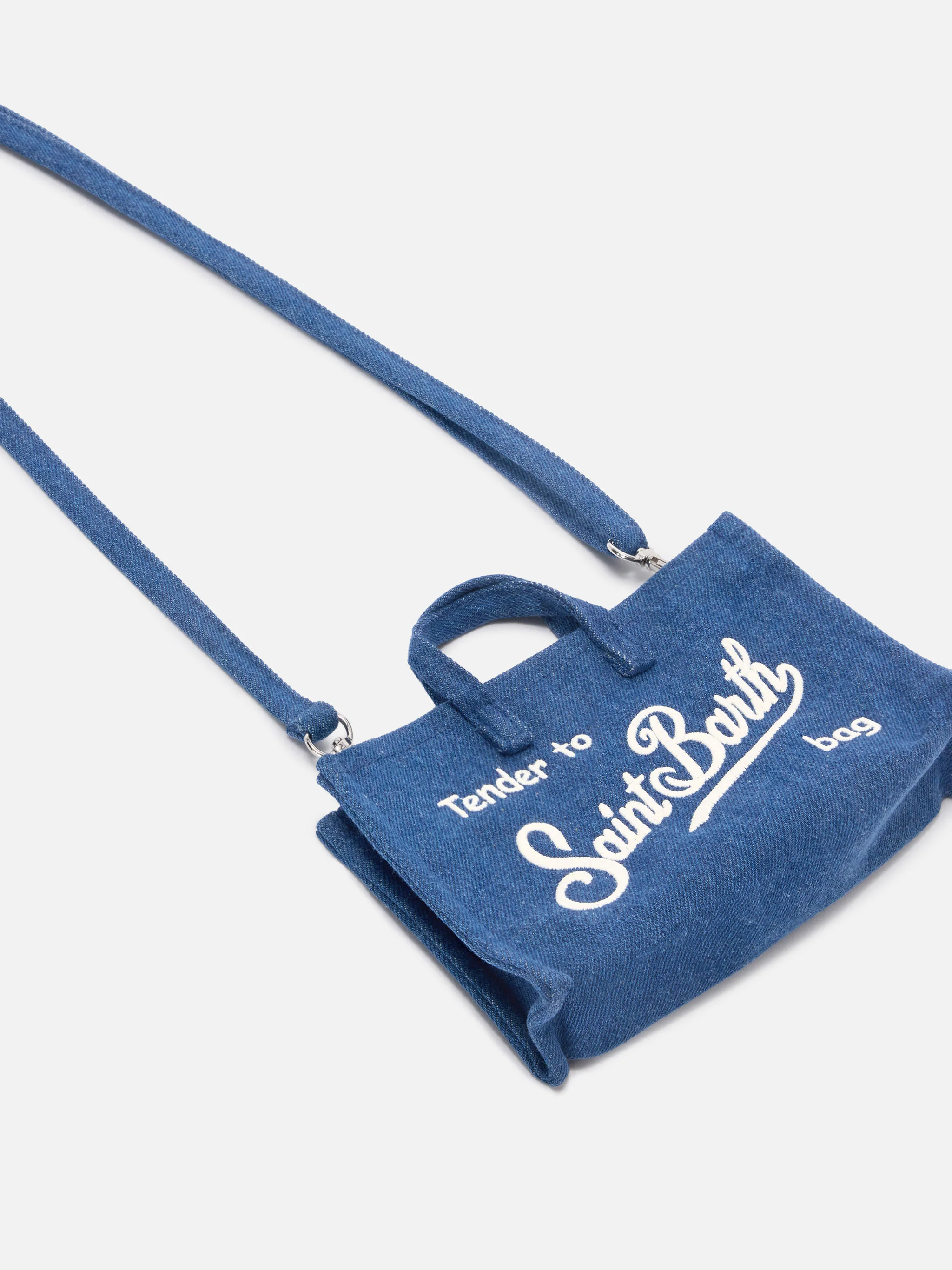 Micro Phone denim bag with contrasting logo - Image 3