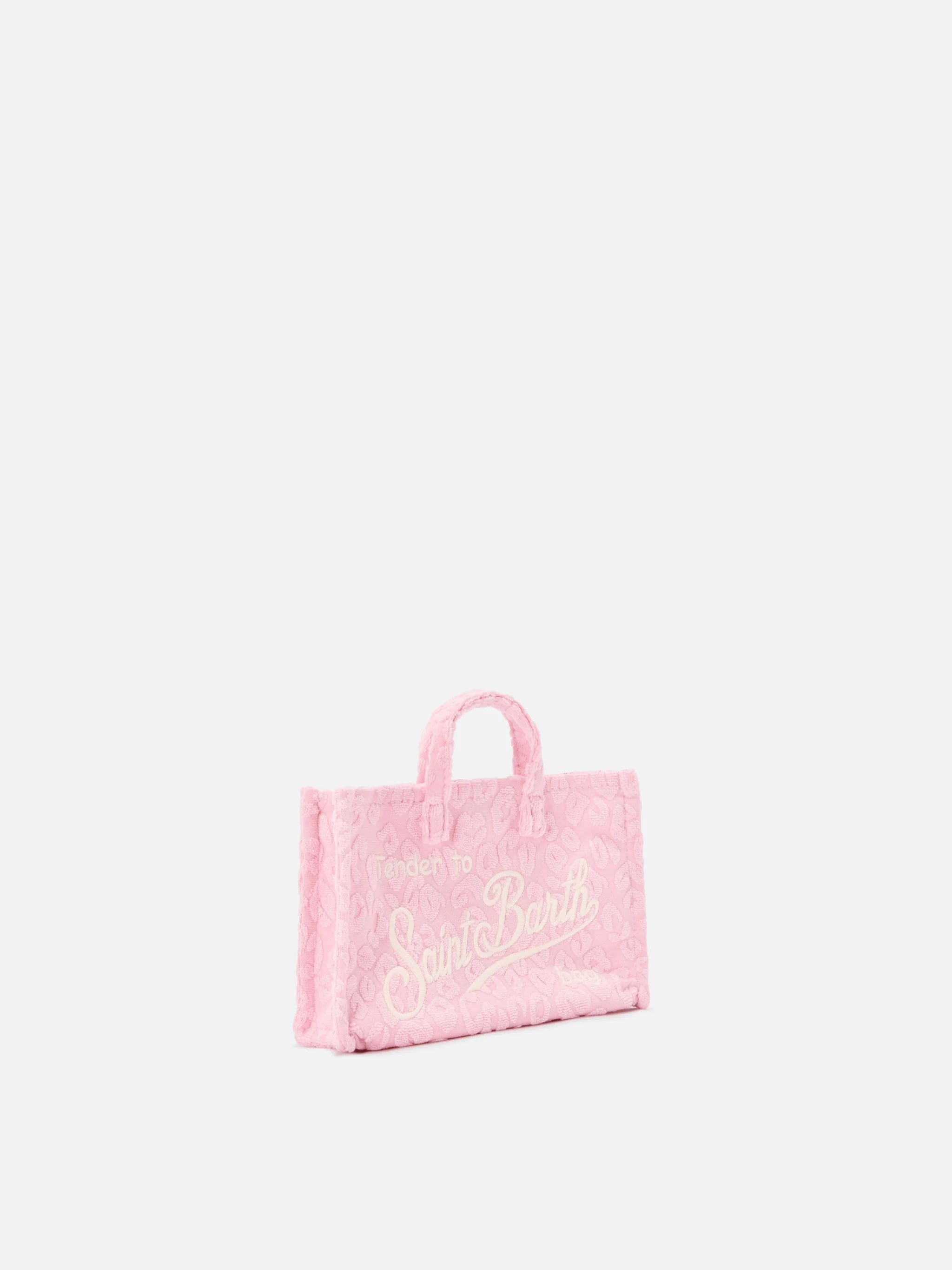 micro Phone terry-effect bag with embossed leopard pattern - Image 2