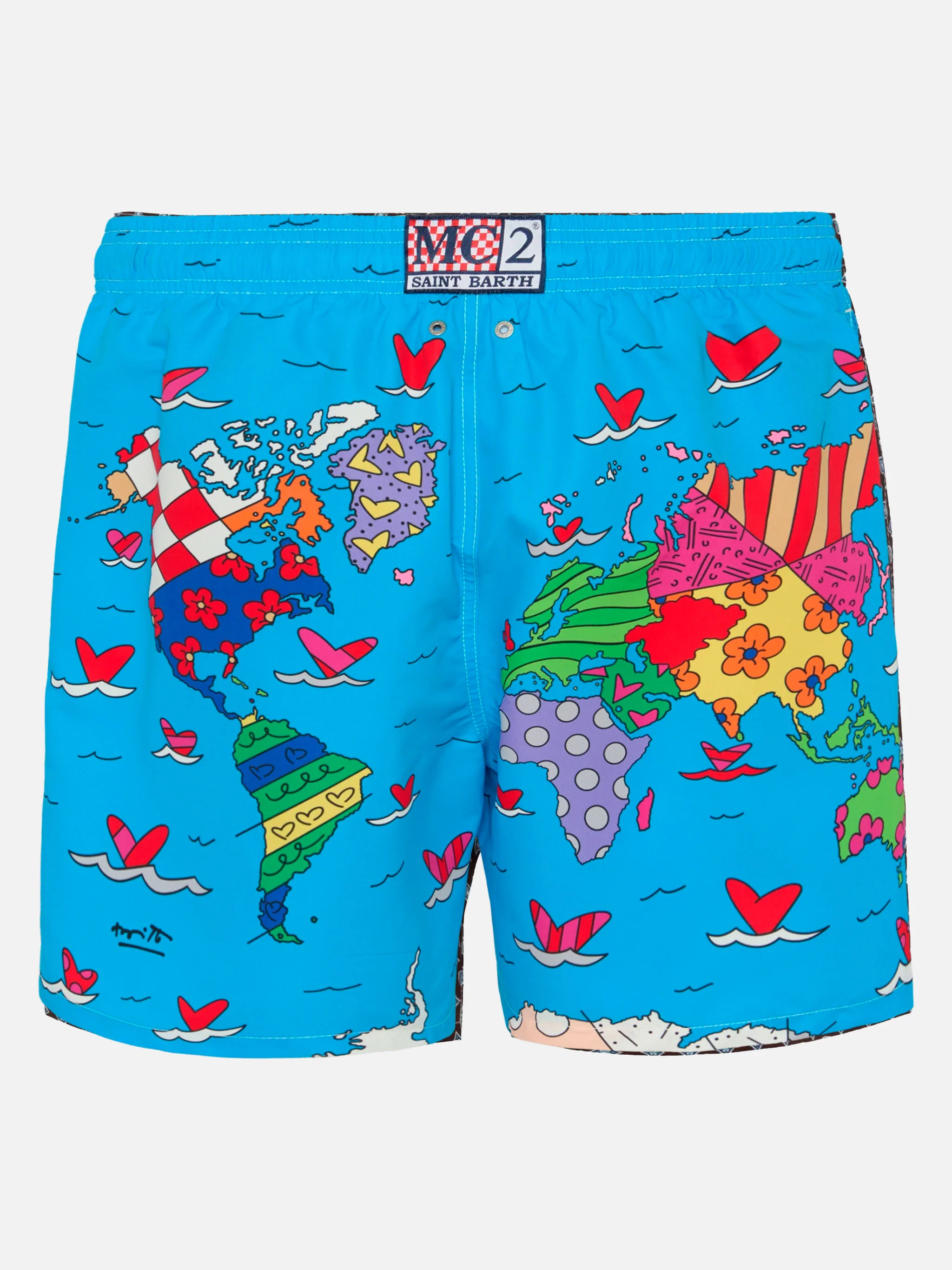 Mid-length Gustavia swim-shorts with Britto world placed print| BRITTO SPECIAL EDITION - Image 2