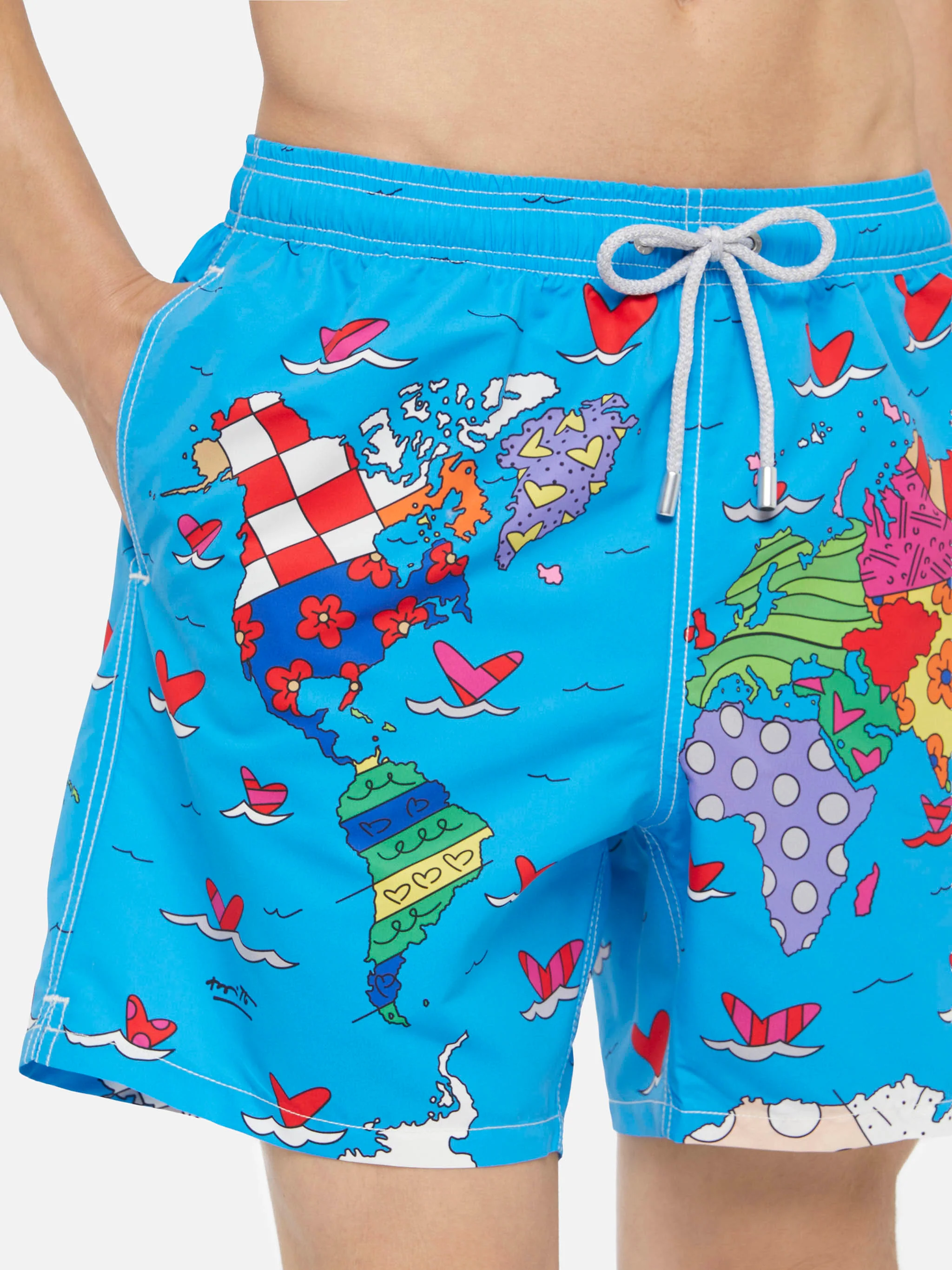 Mid-length Gustavia swim-shorts with Britto world placed print| BRITTO SPECIAL EDITION - Image 4