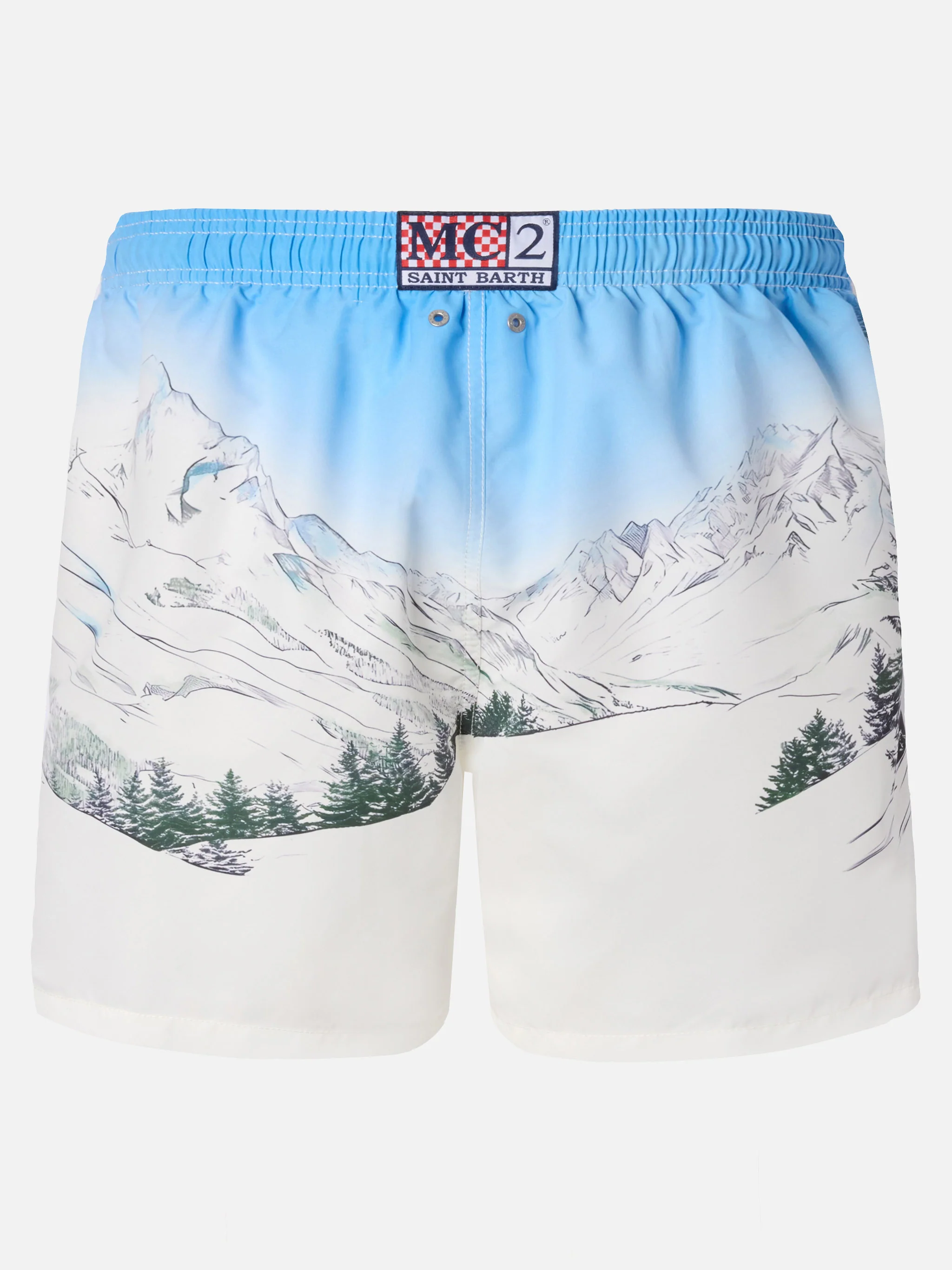 Mid-length Gustavia swim-shorts with Cortina placed print - Image 2