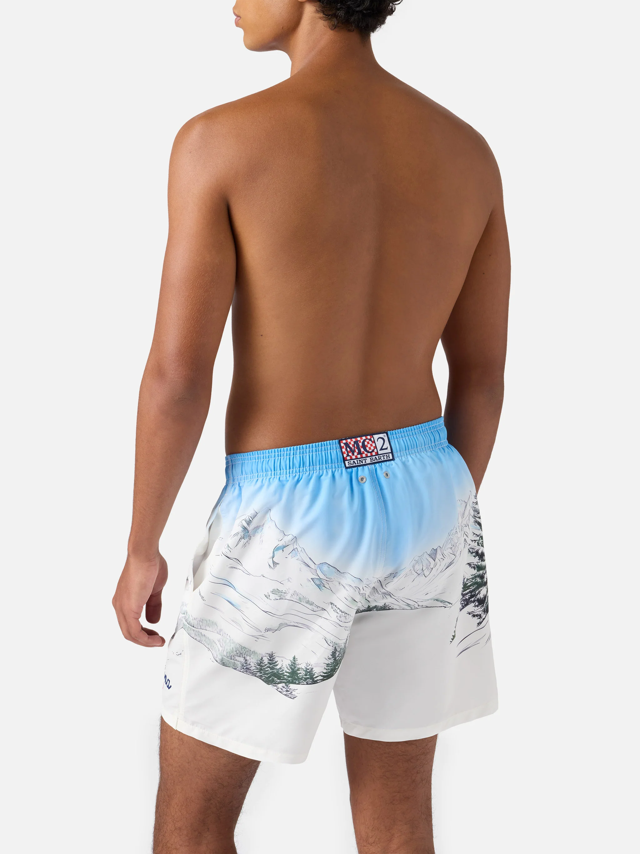 Mid-length Gustavia swim-shorts with Cortina placed print - Image 5