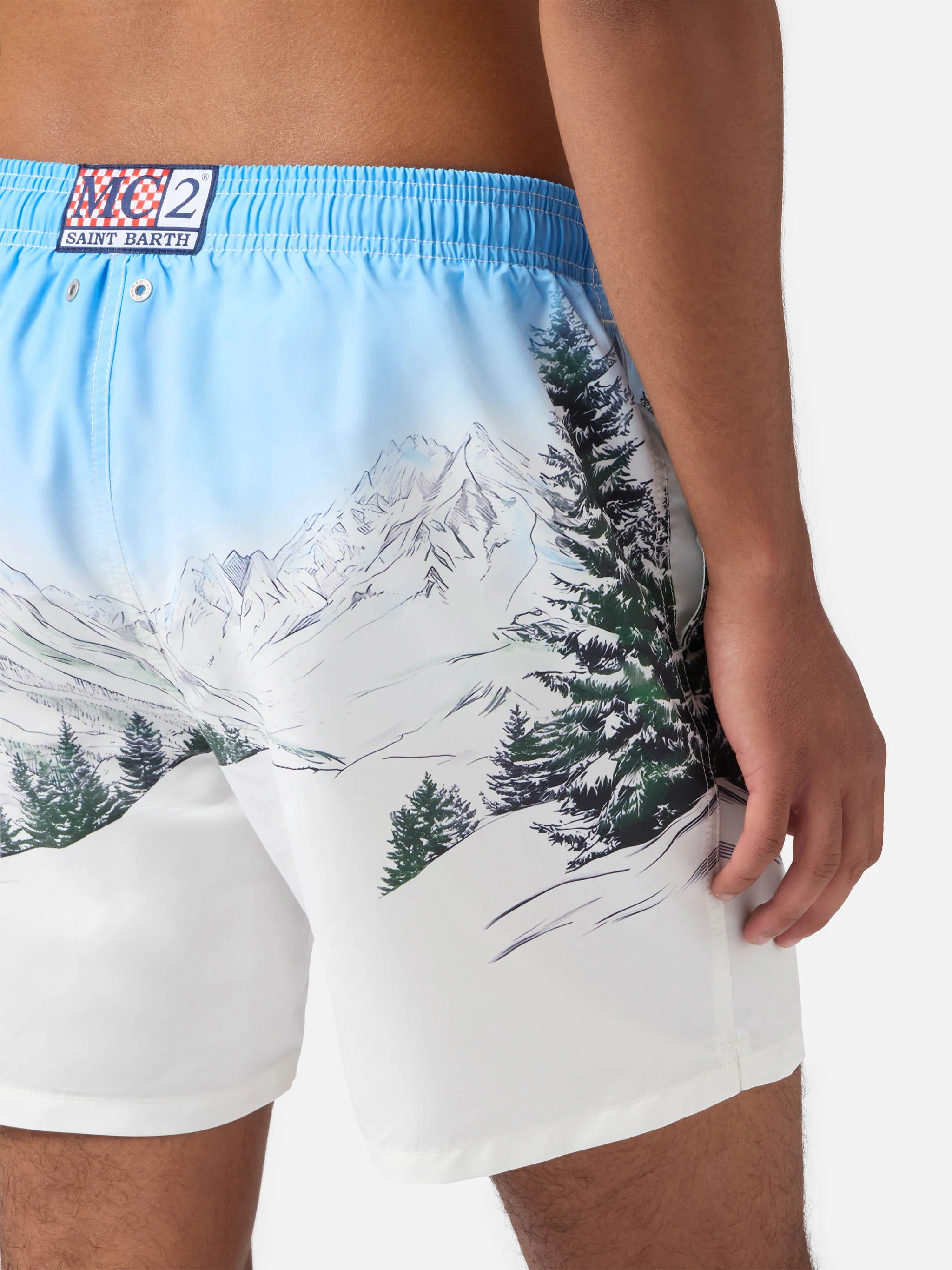 Mid-length Gustavia swim-shorts with Cortina placed print - Image 6
