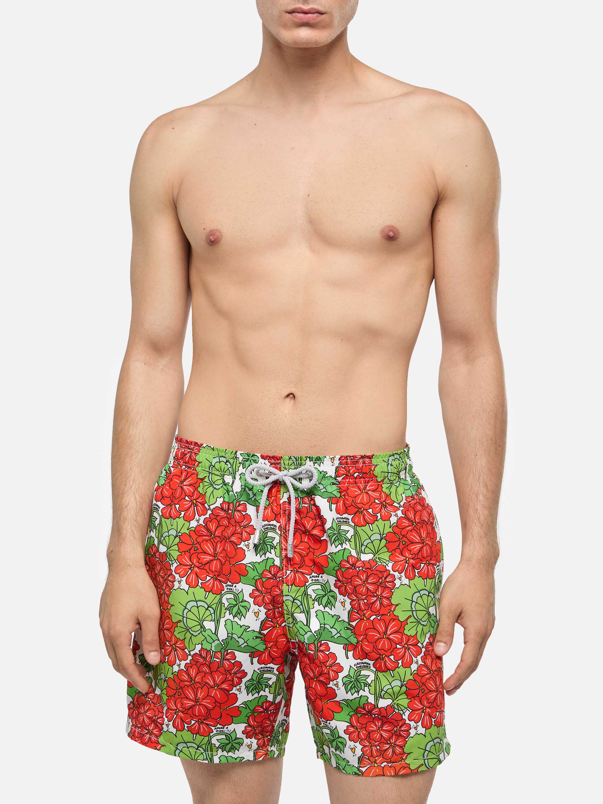 Mid-length Gustavia swim-shorts with flower print | ALESSANDRO ENRIQUEZ SPECIAL EDITION - Image 3