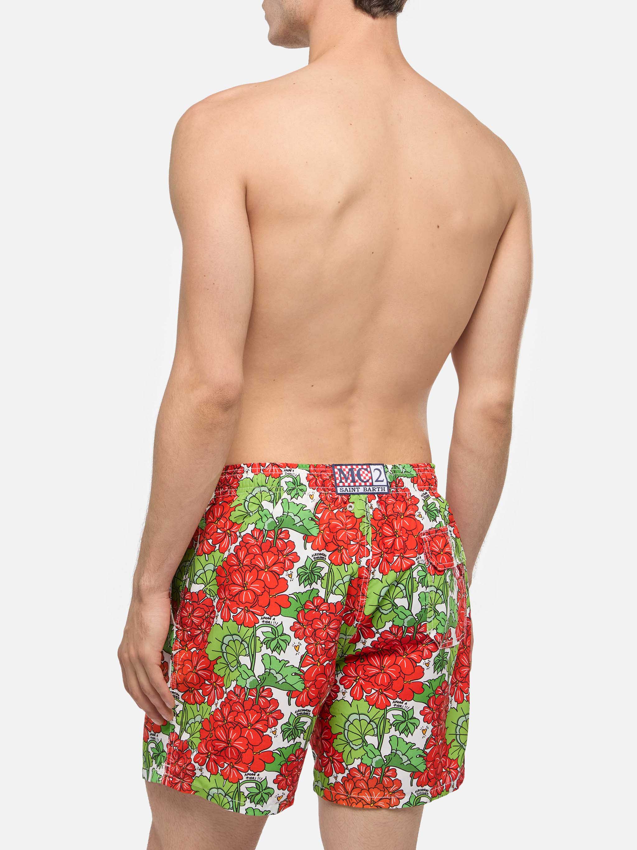 Mid-length Gustavia swim-shorts with flower print | ALESSANDRO ENRIQUEZ SPECIAL EDITION - Image 5
