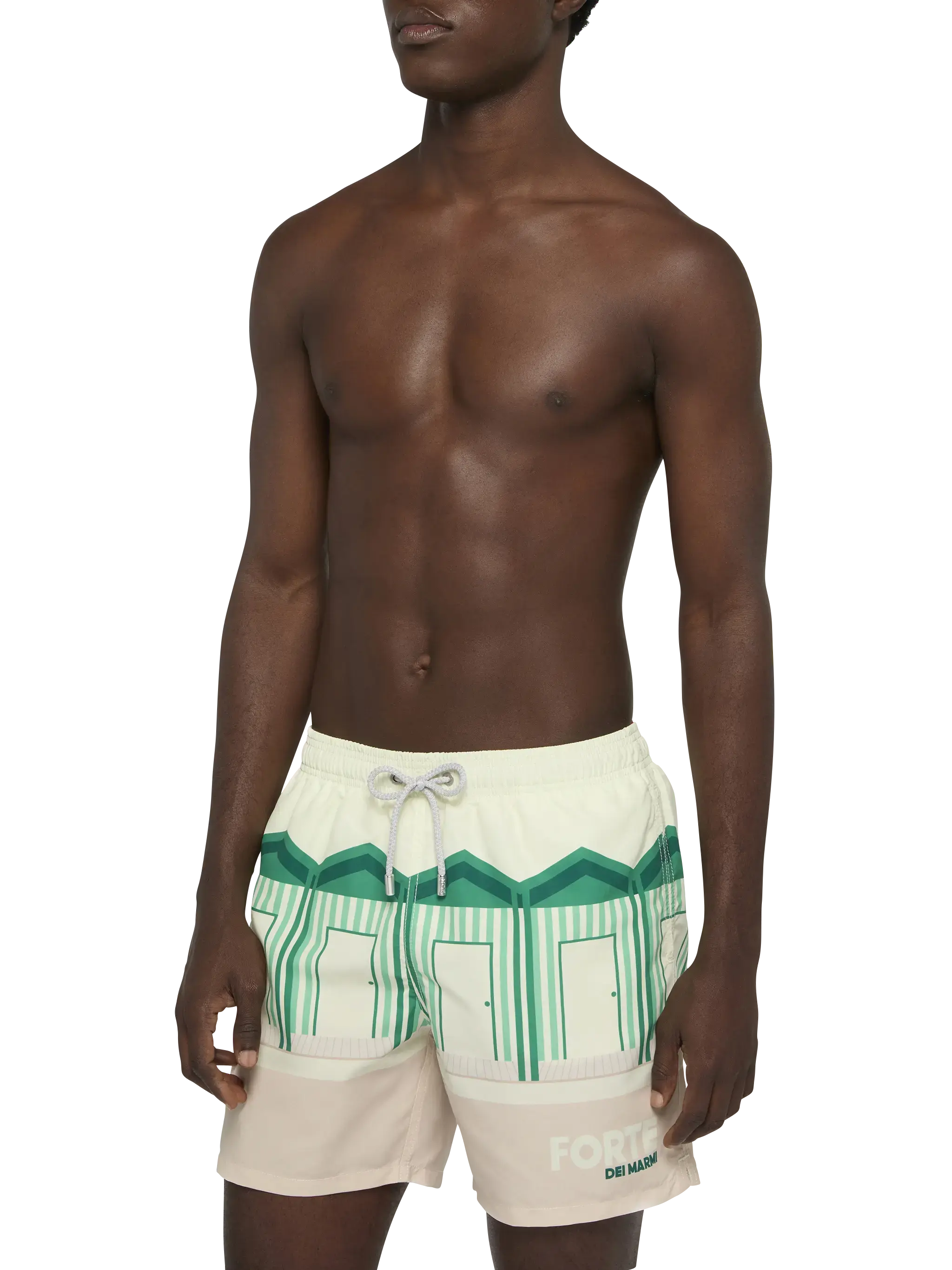Mid-length Gustavia swim-shorts with Forte dei Marmi postcard placed print - Image 3