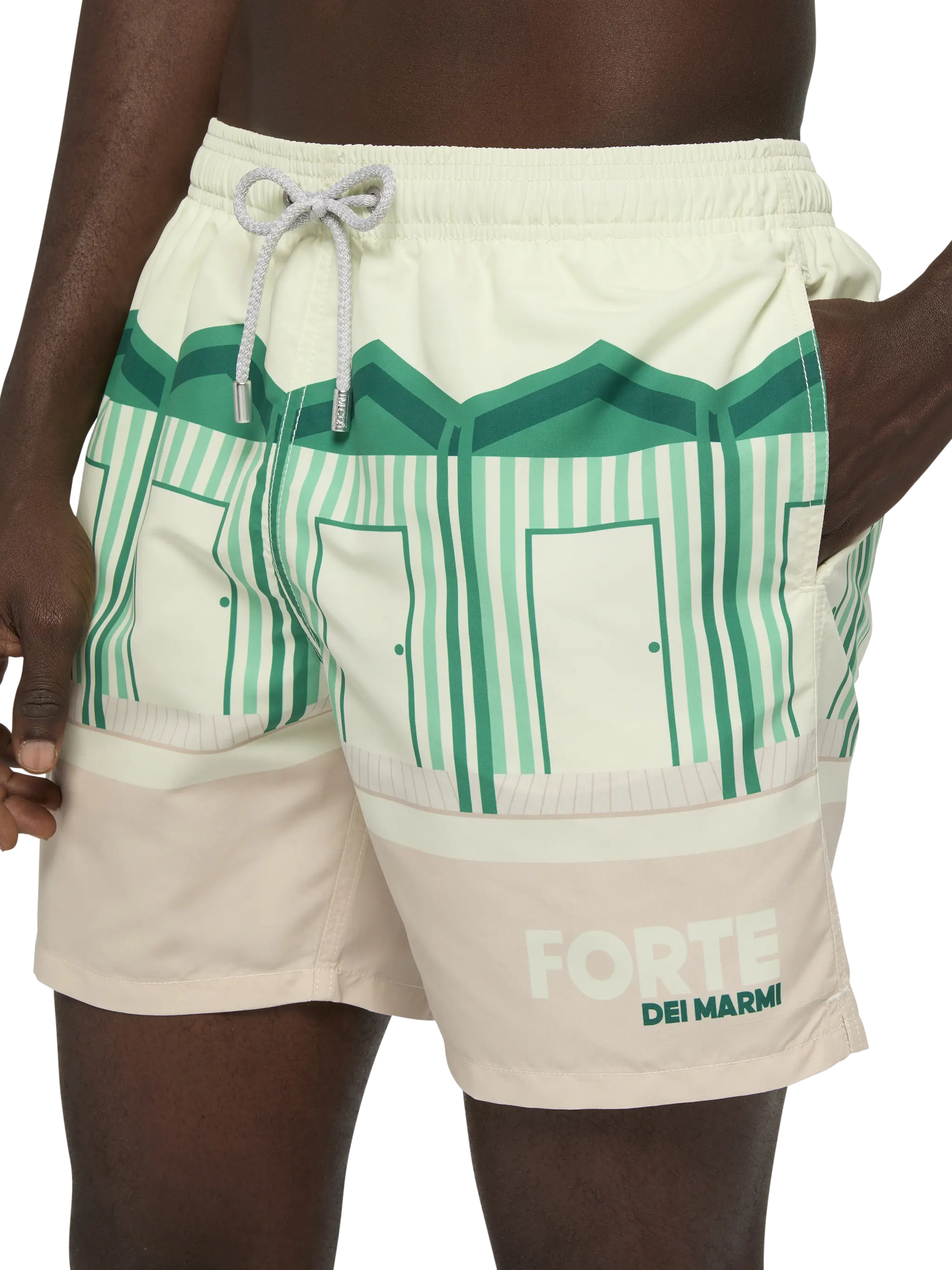 Mid-length Gustavia swim-shorts with Forte dei Marmi postcard placed print - Image 4