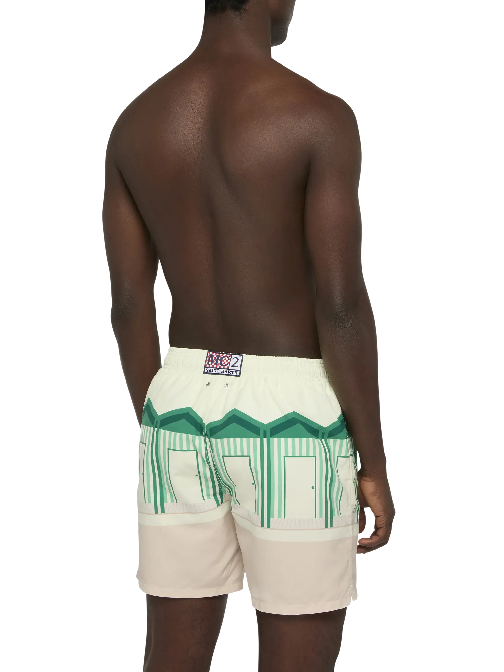Mid-length Gustavia swim-shorts with Forte dei Marmi postcard placed print - Image 5