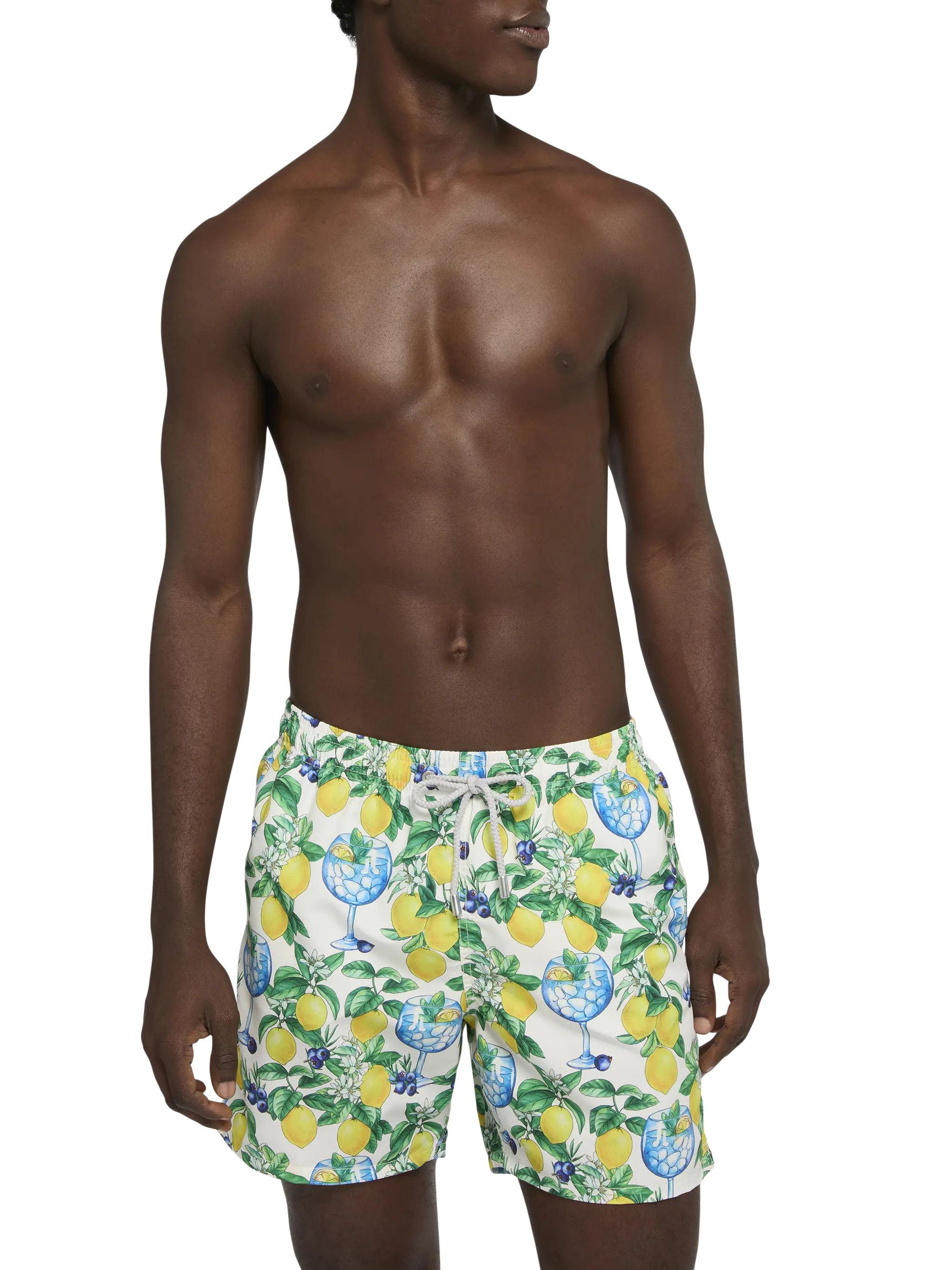 Mid-length Gustavia swim-shorts with gin and lemons print - Image 3