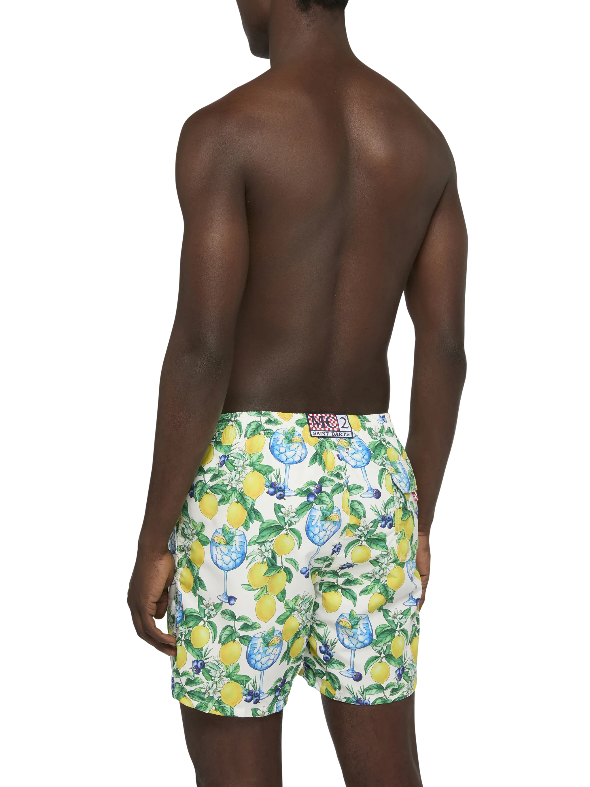 Mid-length Gustavia swim-shorts with gin and lemons print - Image 5