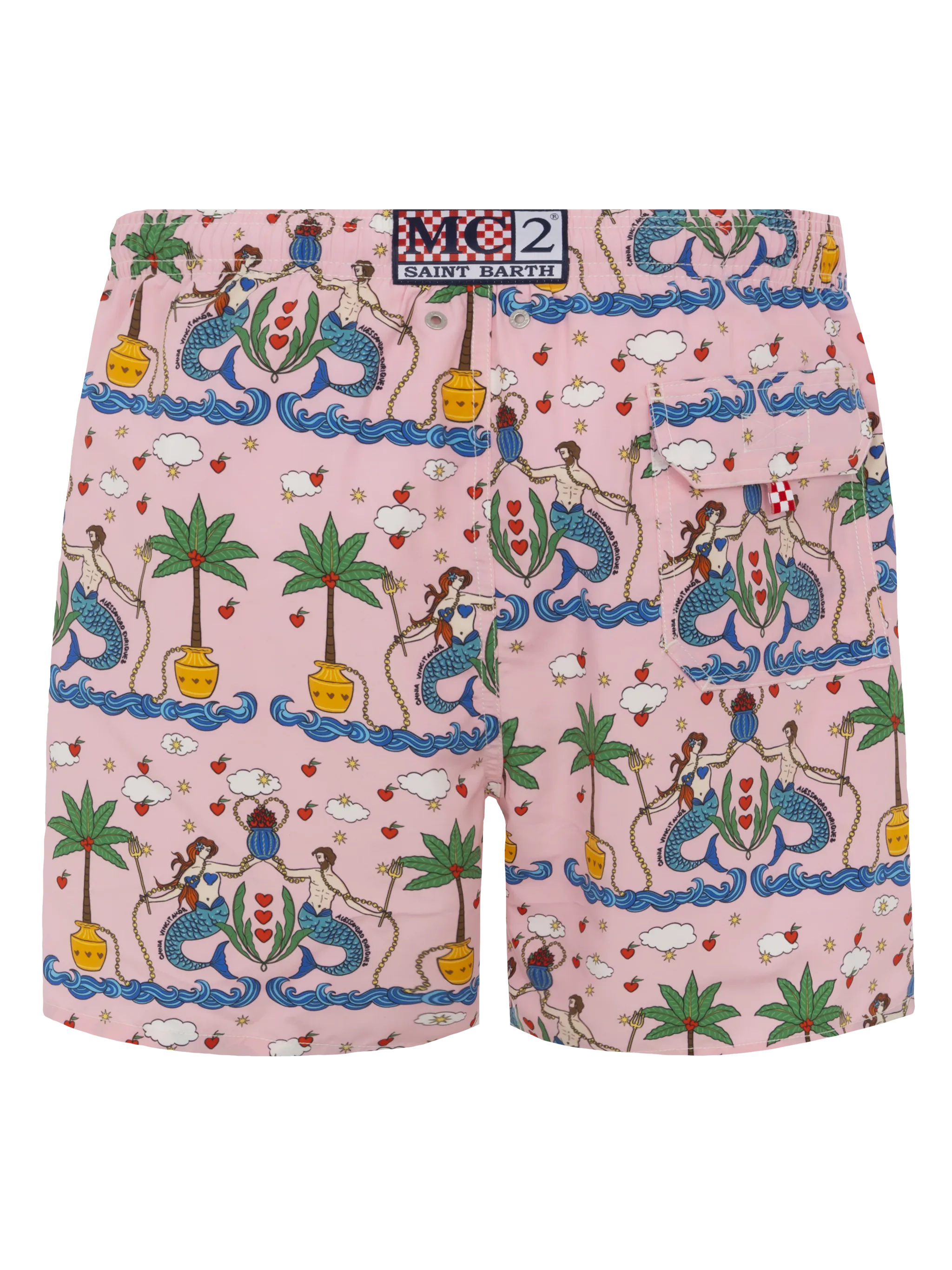 Mid-length Gustavia swim-shorts with mermaid print | ALESSANDRO ENRIQUEZ SPECIAL EDITION - Image 2