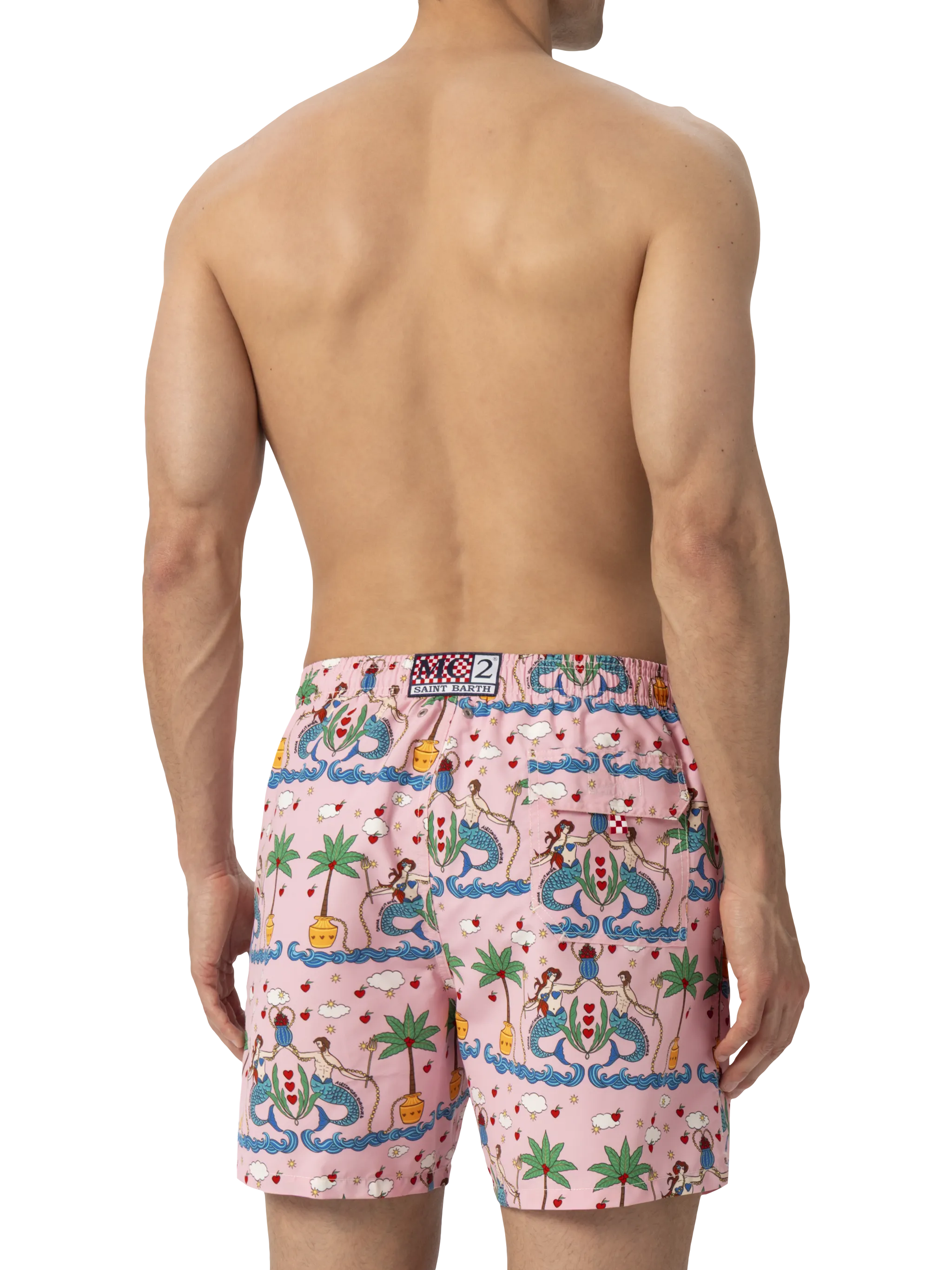 Mid-length Gustavia swim-shorts with mermaid print | ALESSANDRO ENRIQUEZ SPECIAL EDITION - Image 4