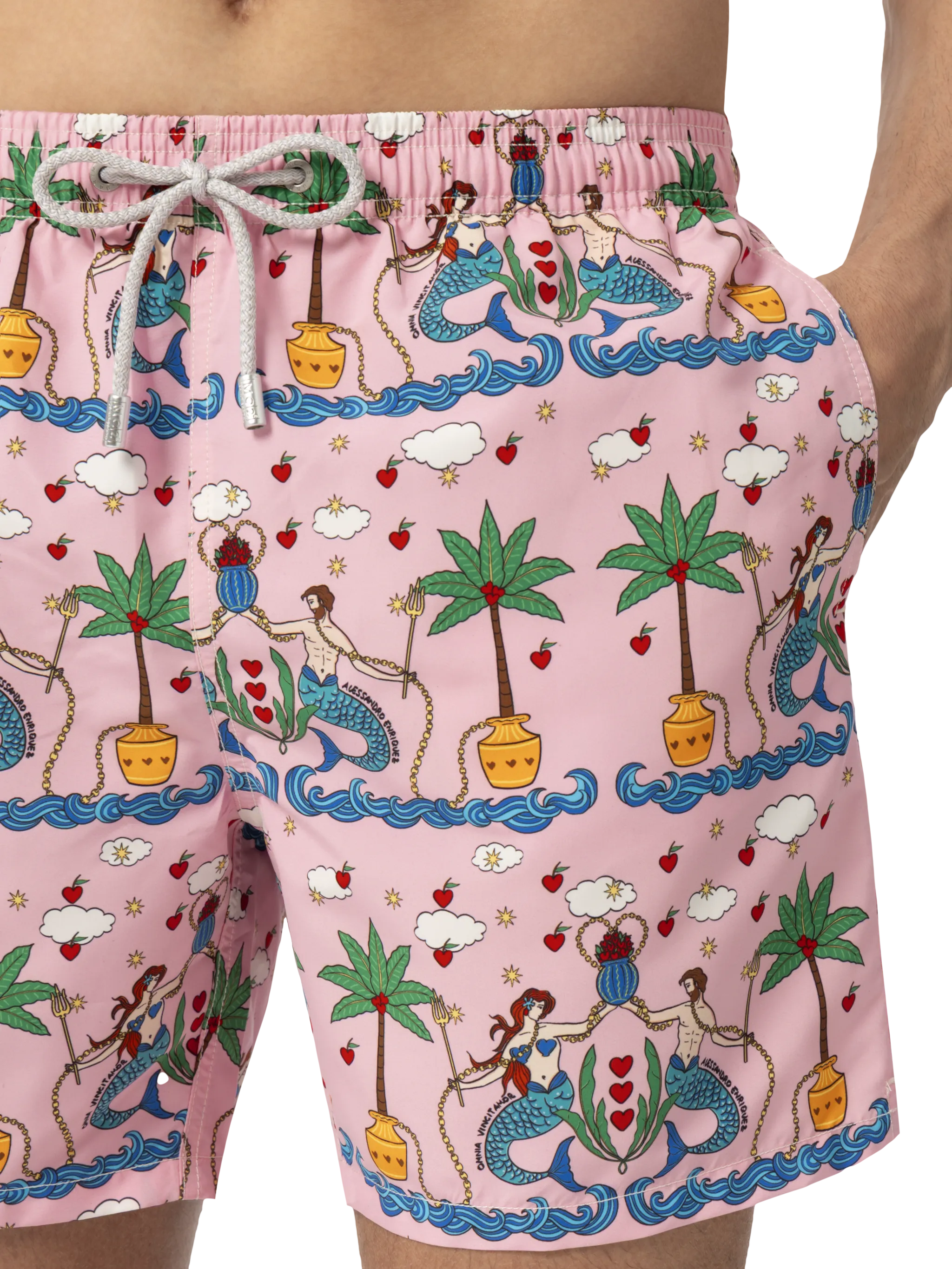 Mid-length Gustavia swim-shorts with mermaid print | ALESSANDRO ENRIQUEZ SPECIAL EDITION - Image 5