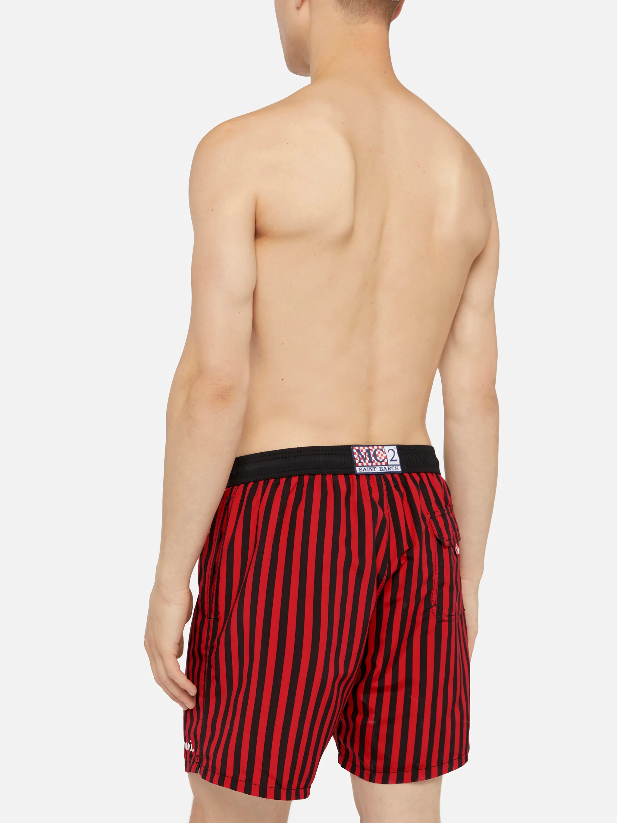 Mid-length Gustavia swim-shorts with Milan print | AC MILAN SPECIAL EDITION - Image 5