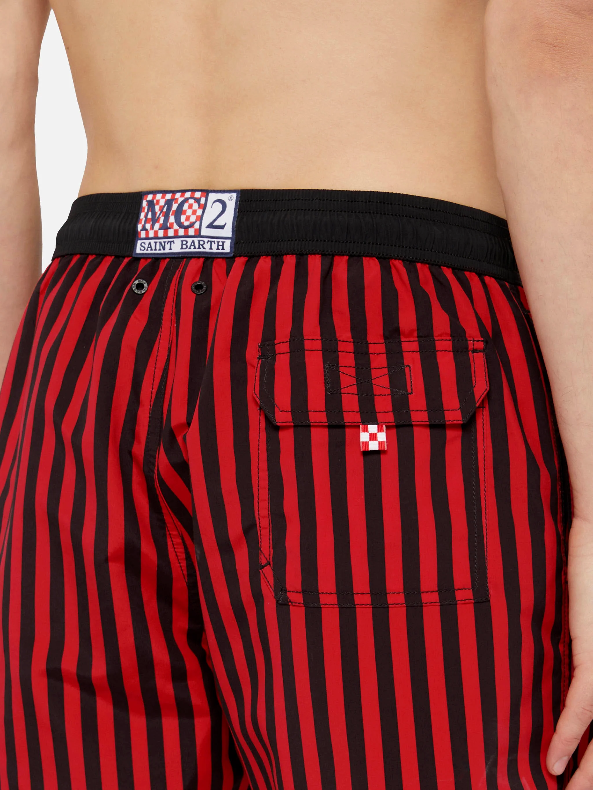 Mid-length Gustavia swim-shorts with Milan print | AC MILAN SPECIAL EDITION - Image 6