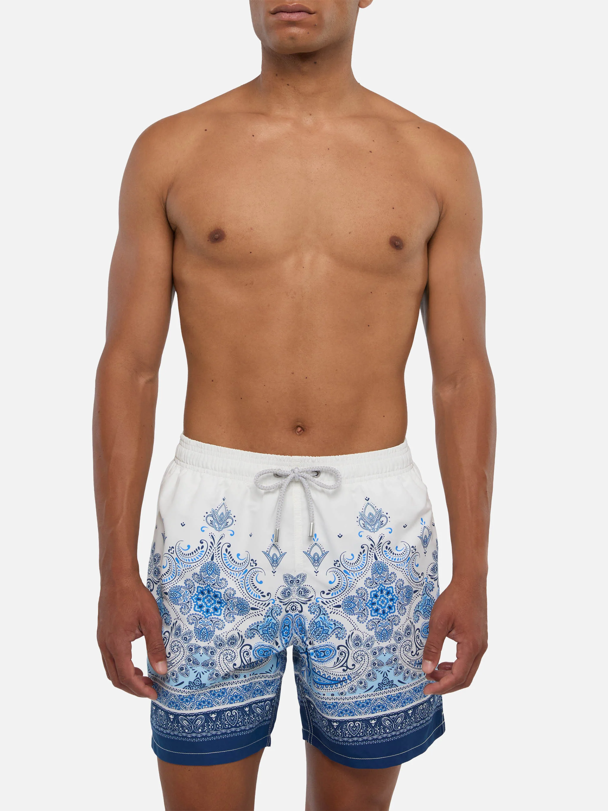 Mid-length Gustavia swim-shorts with paisley placed print - Image 3