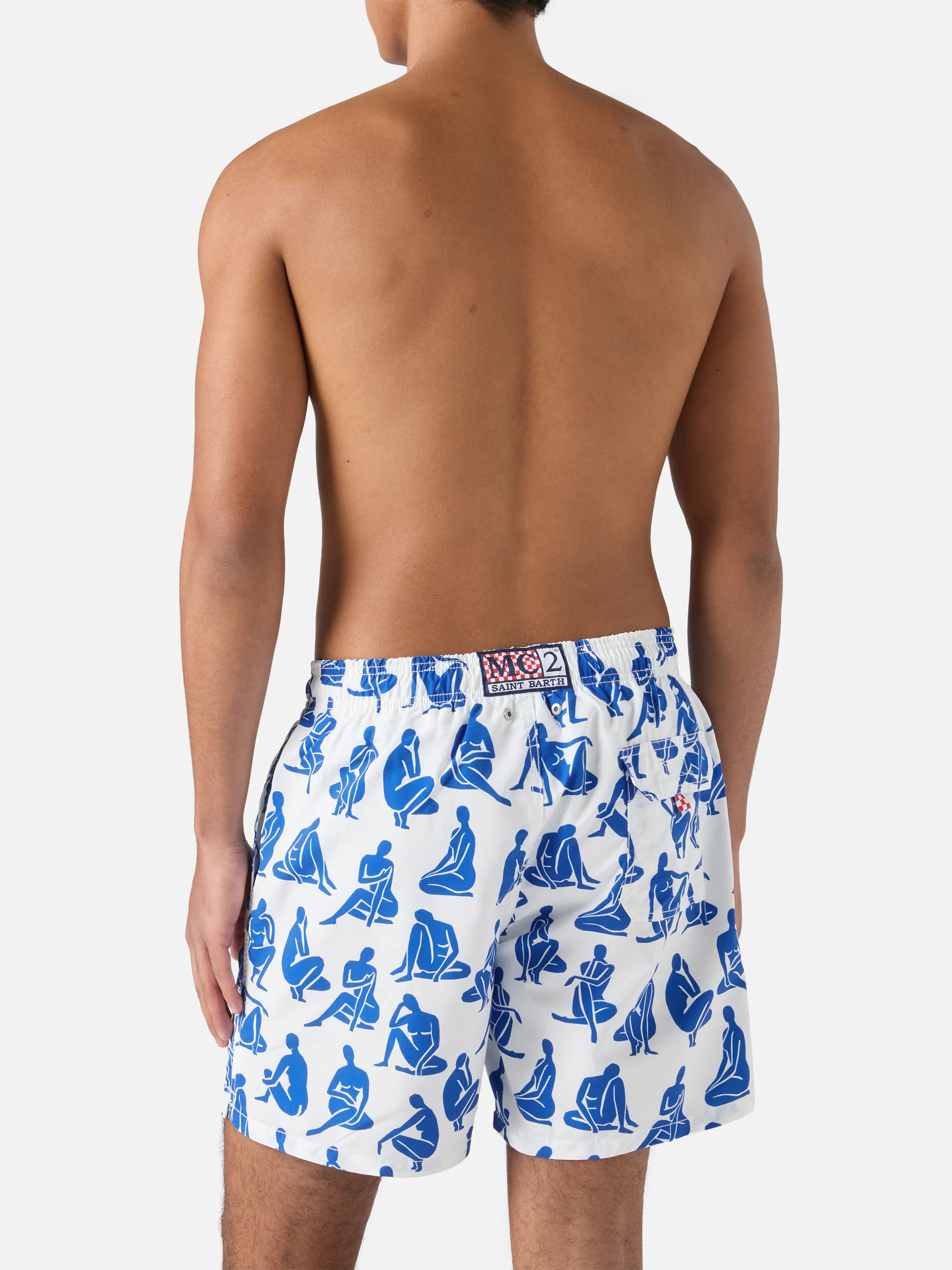 Mid-length Gustavia swim-shorts with tattoo print - Image 5