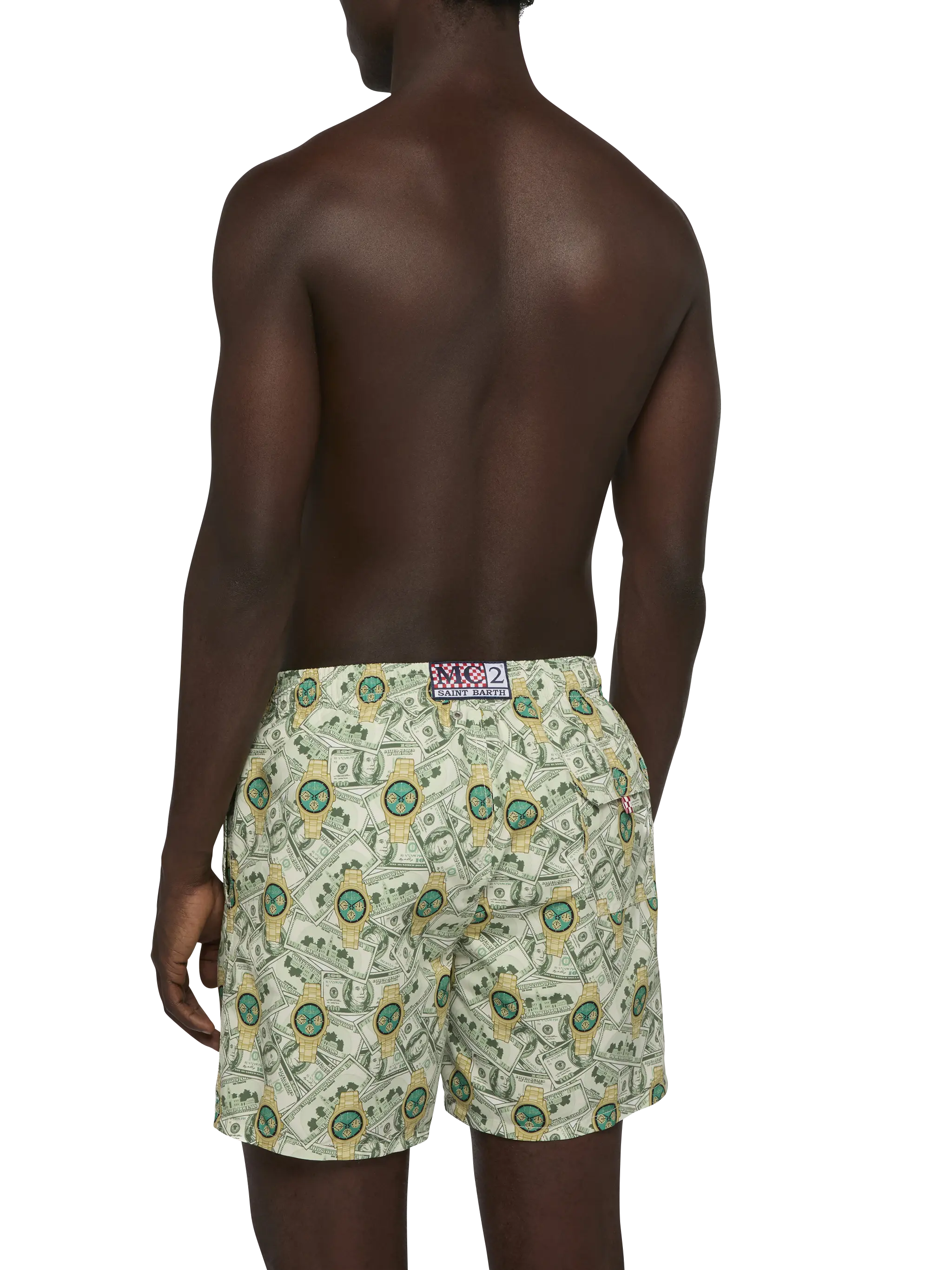 Mid-length Gustavia swim-shorts with watches print - Image 5