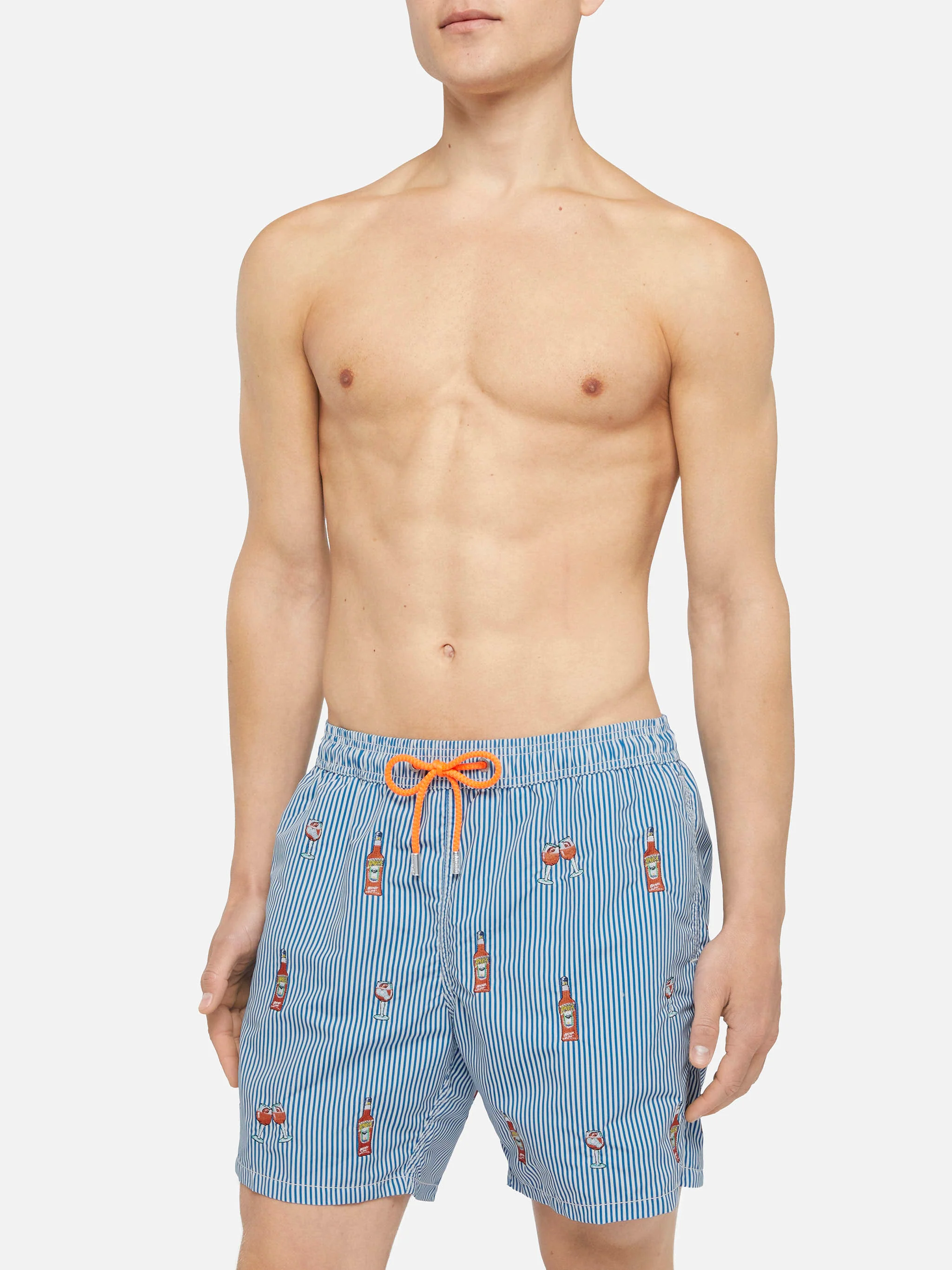 Mid-length striped Gustavia swim-shorts with Aperol Spritz embroidery | APEROL SPECIAL EDITION - Image 3