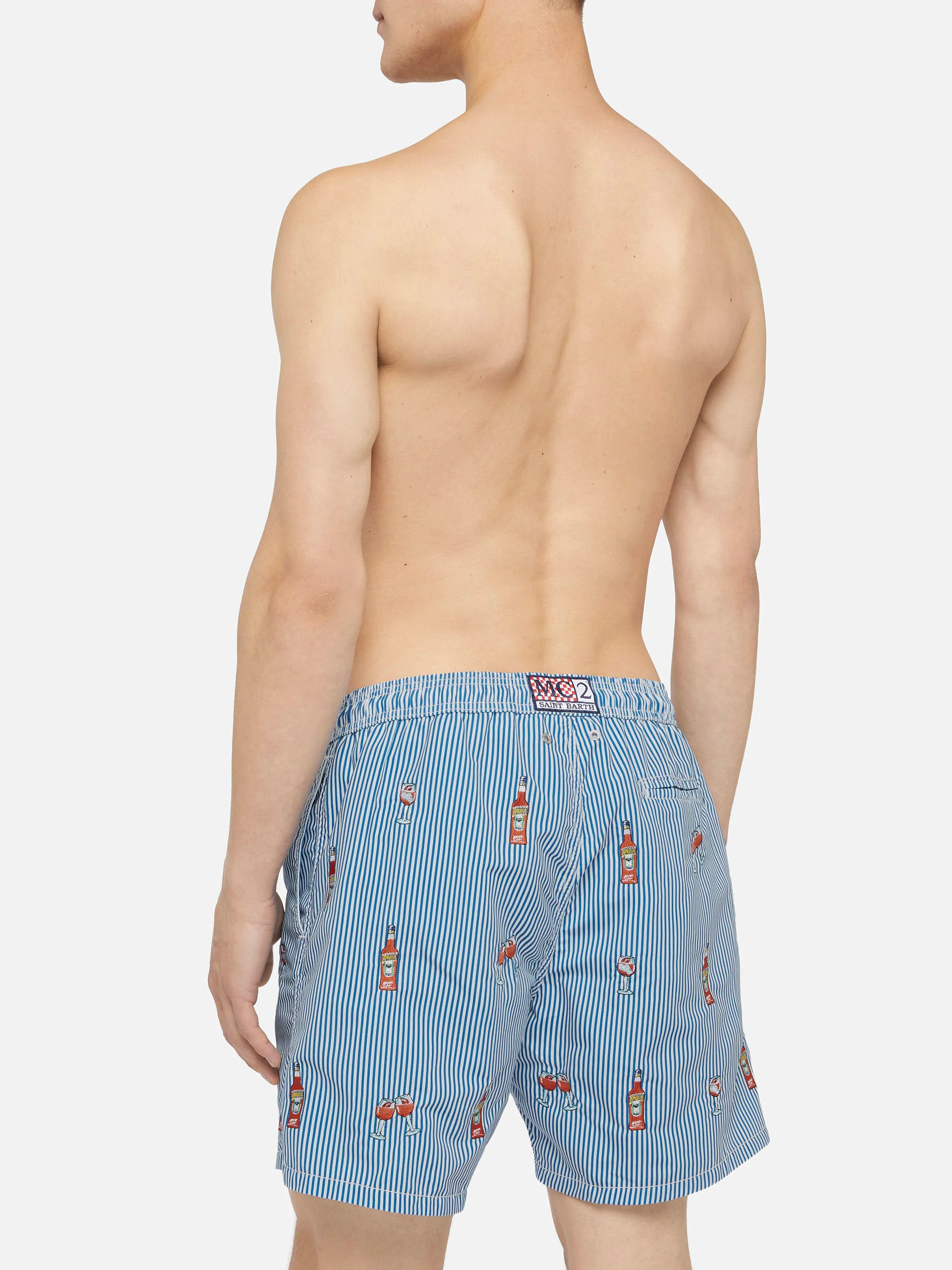 Mid-length striped Gustavia swim-shorts with Aperol Spritz embroidery | APEROL SPECIAL EDITION - Image 5