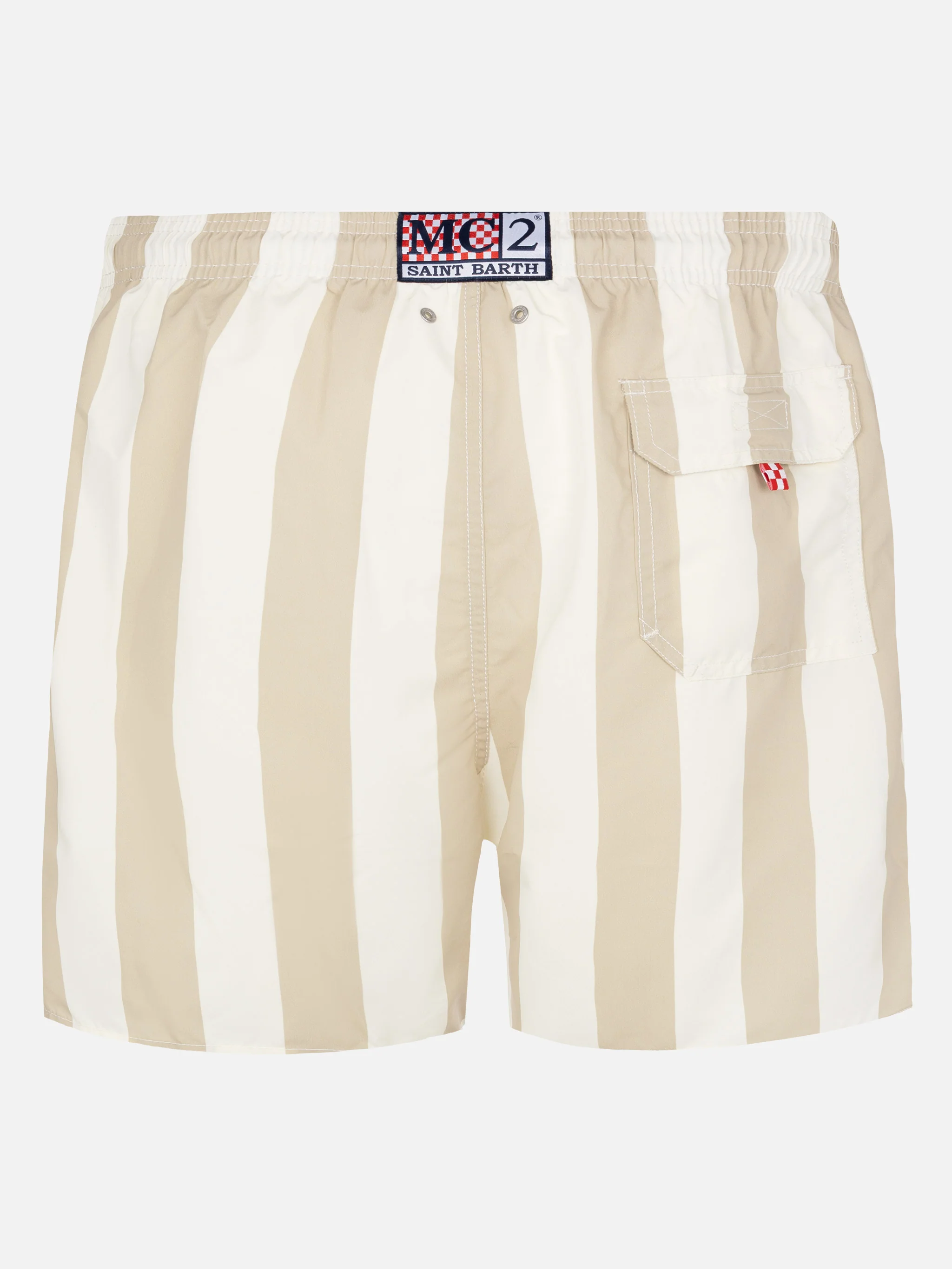 Mid-length striped Gustavia swim-shorts with St. Barth embroidery - Image 2