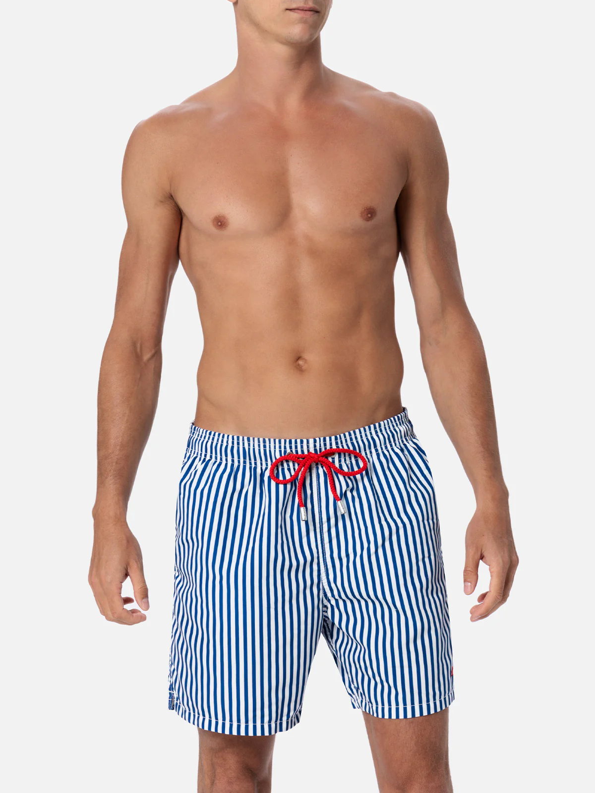 Mid-length striped Gustavia swim-shorts with St. Barth embroidery - Image 3