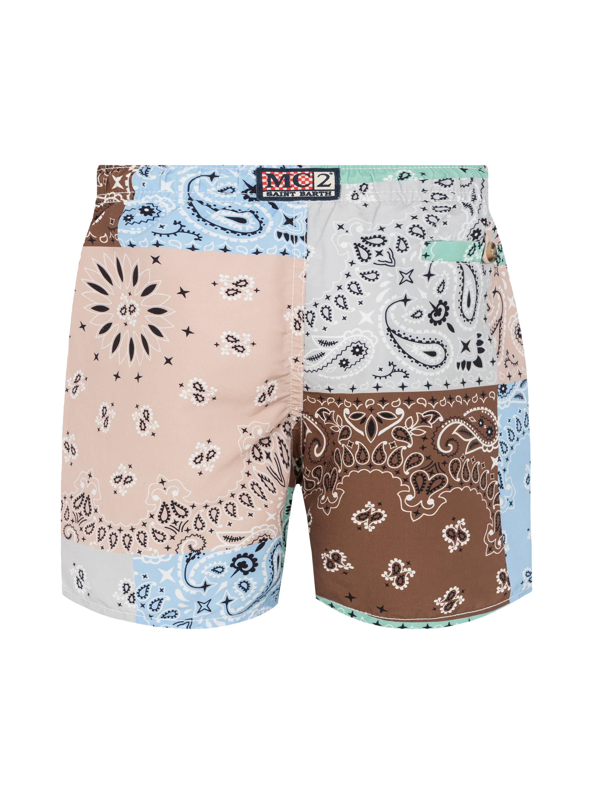 Mid-length swim-shorts Caprese Jr with bandana patch print - Image 2