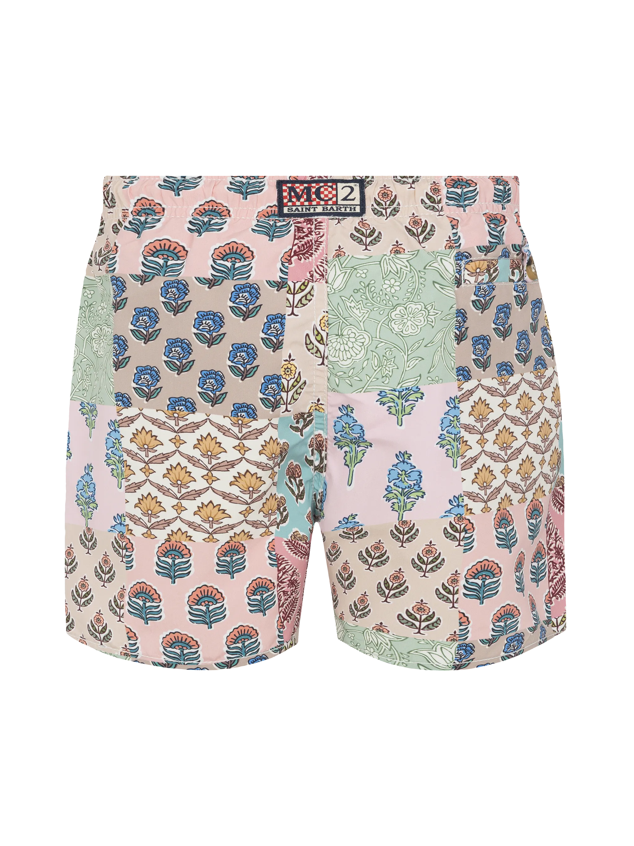Mid-length swim-shorts Caprese Jr with flower patch print - Image 2