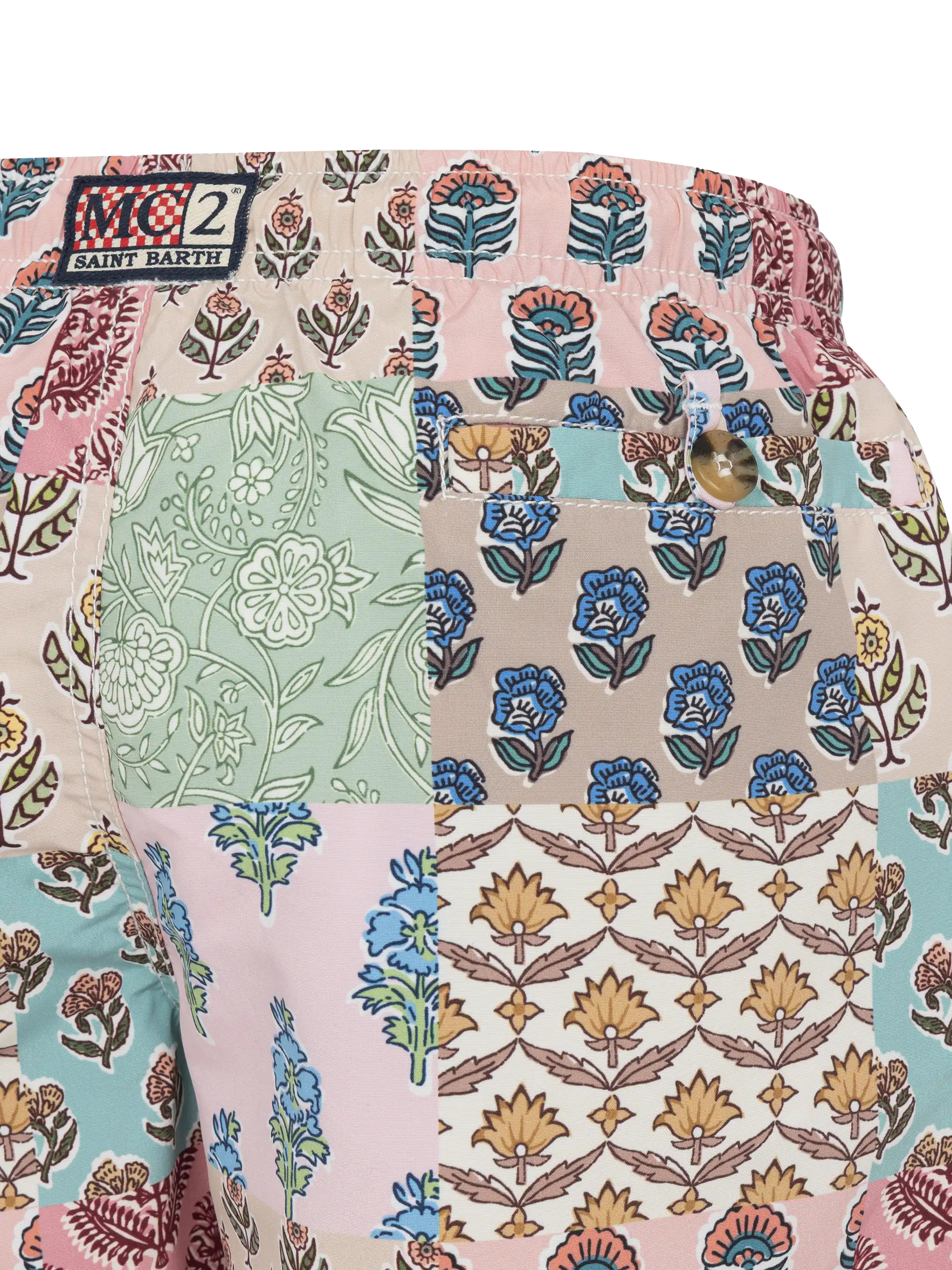 Mid-length swim-shorts Caprese Jr with flower patch print - Image 3