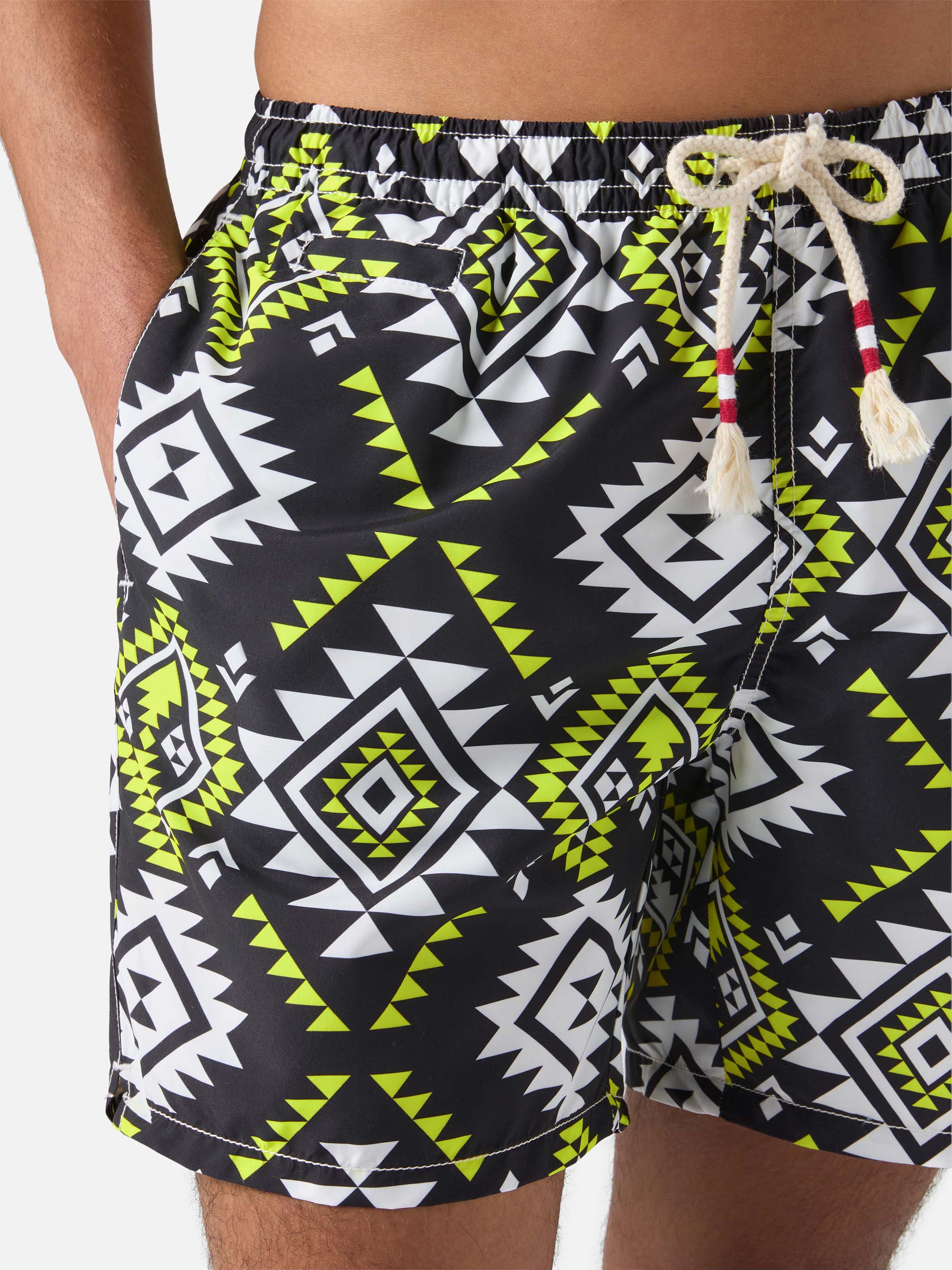 Mid-length swim-shorts Caprese with ethnic print - Image 4