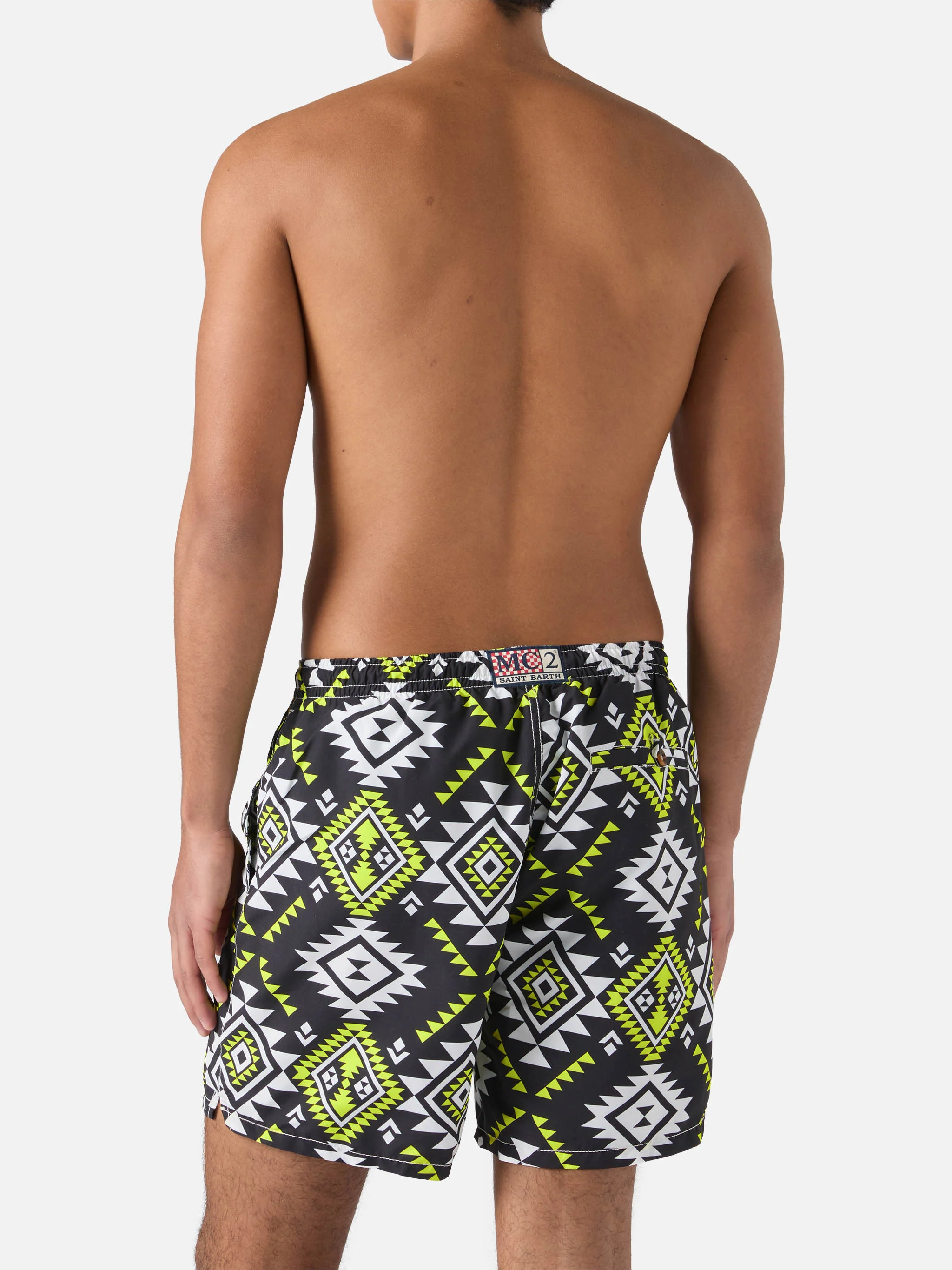 Mid-length swim-shorts Caprese with ethnic print - Image 5
