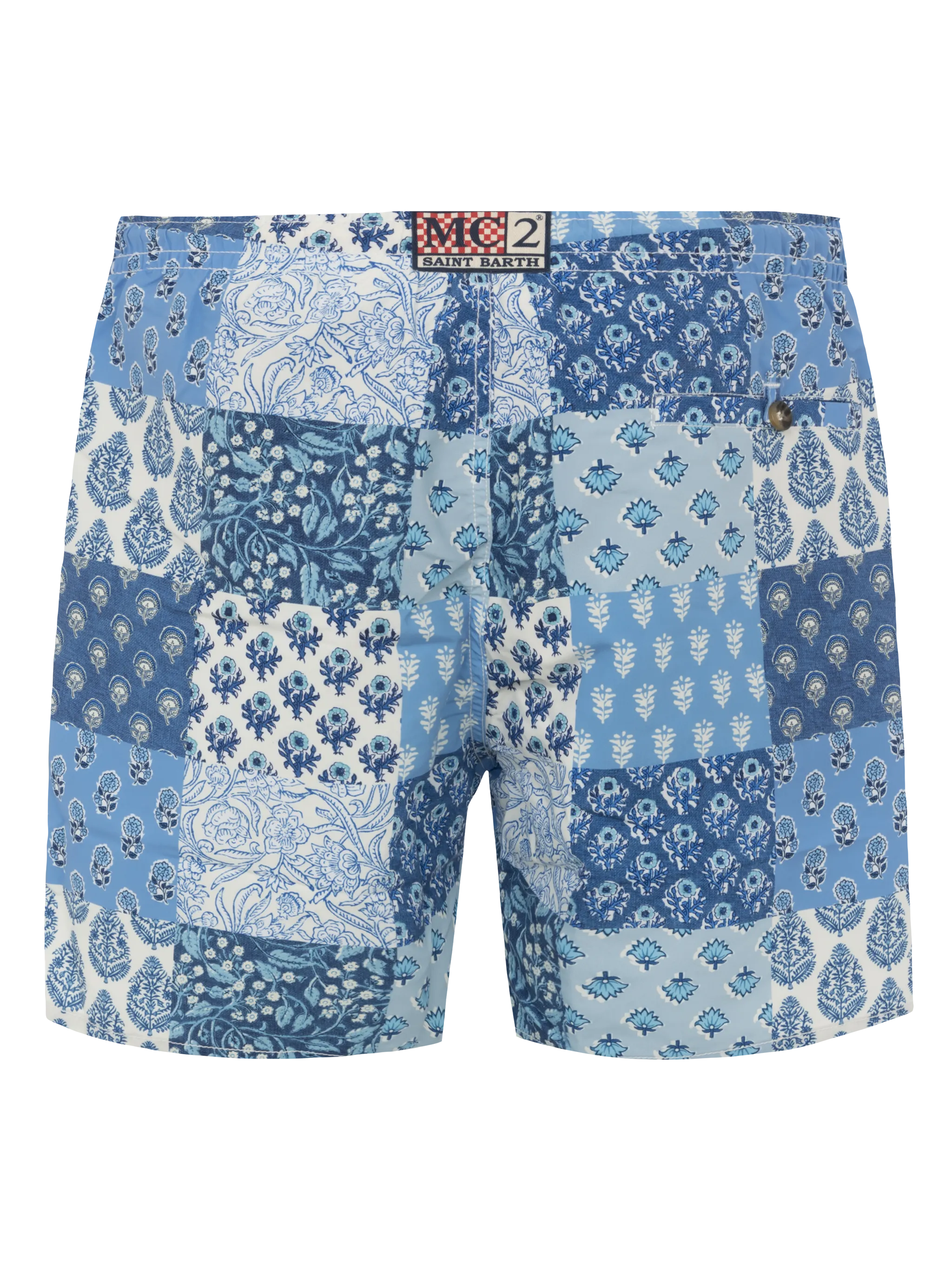 Mid-length swim-shorts Caprese with floral patch print - Image 2