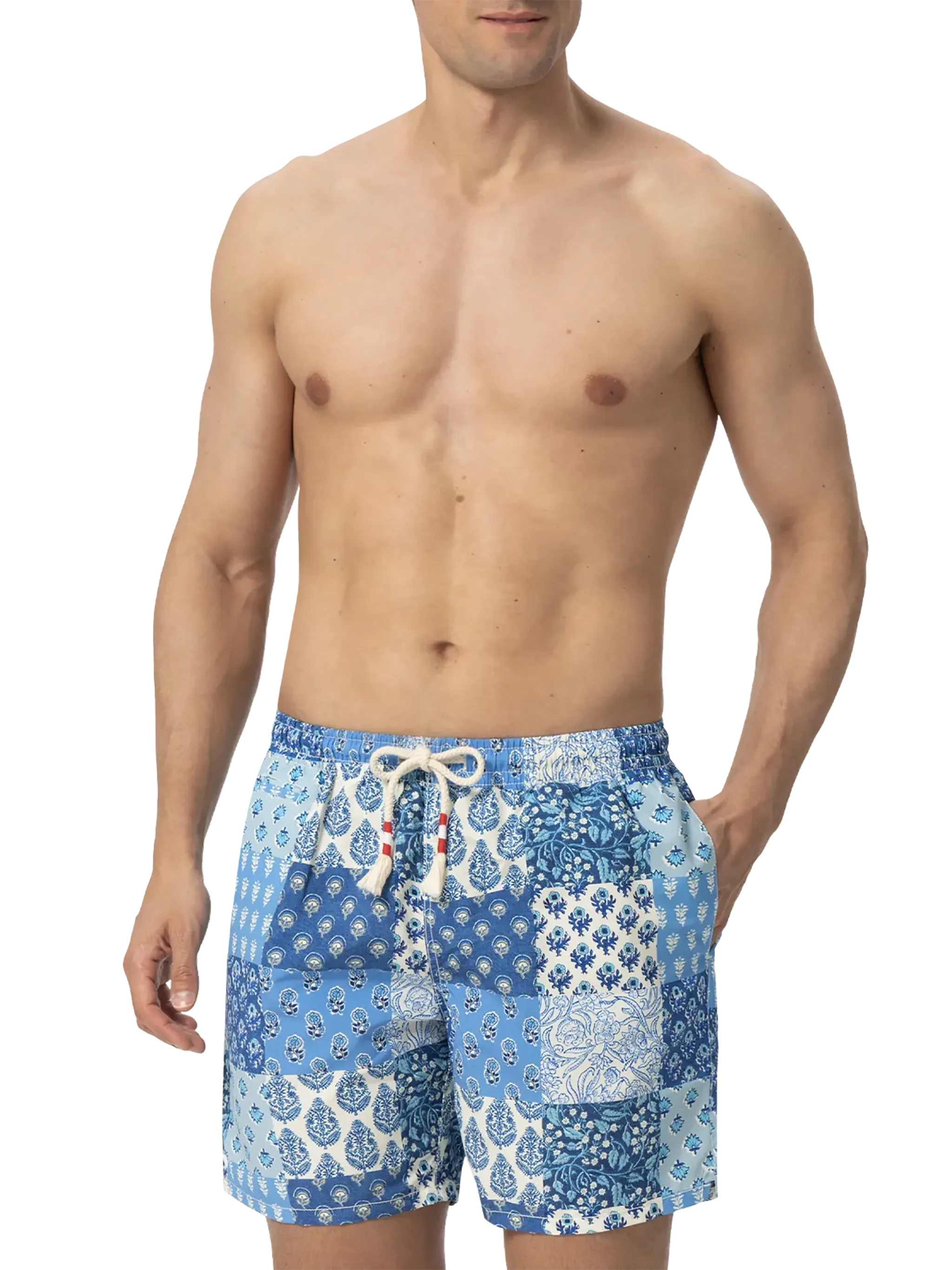 Mid-length swim-shorts Caprese with floral patch print - Image 3