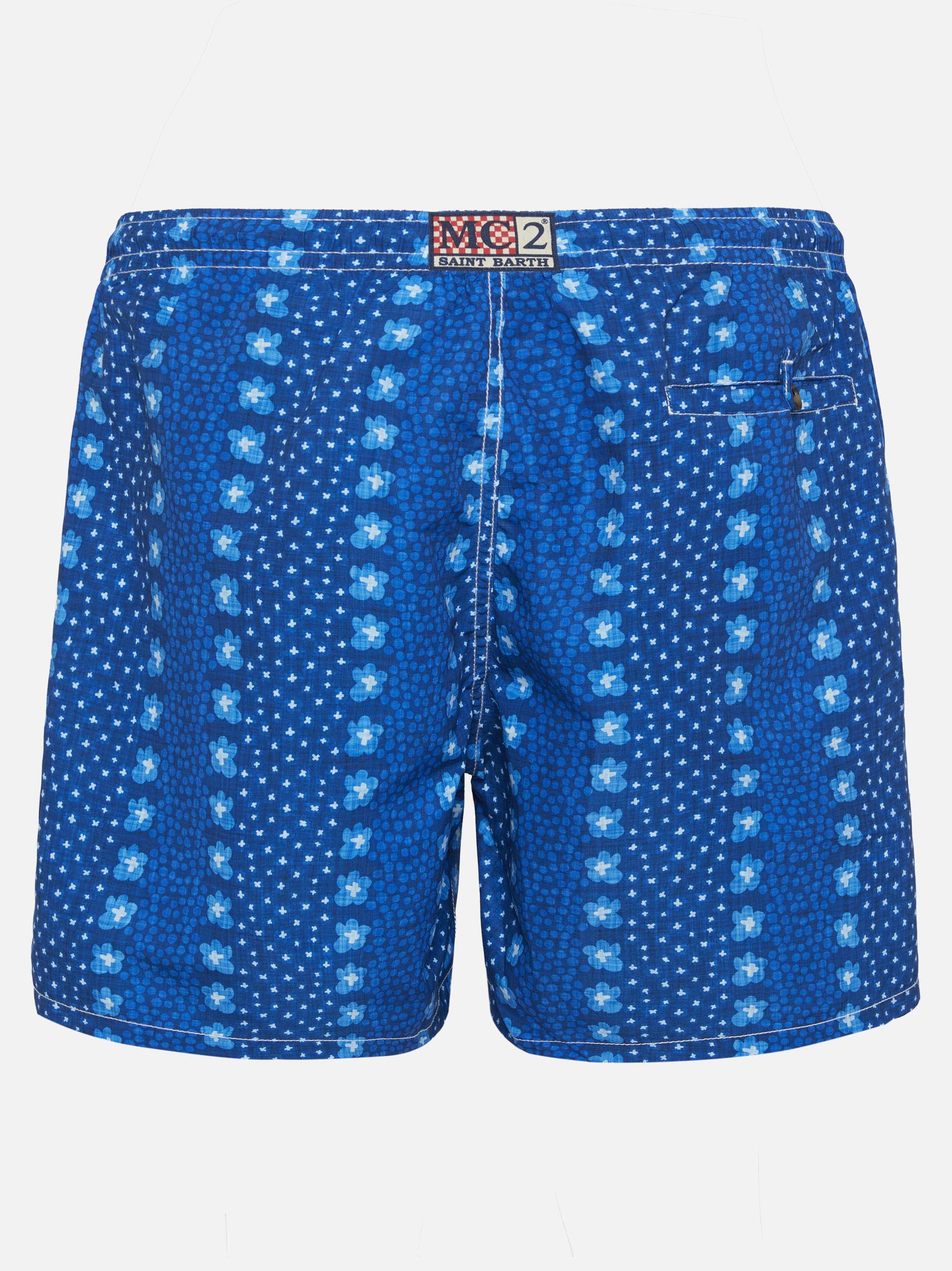 Mid-length swim-shorts Caprese with flower print - Image 2