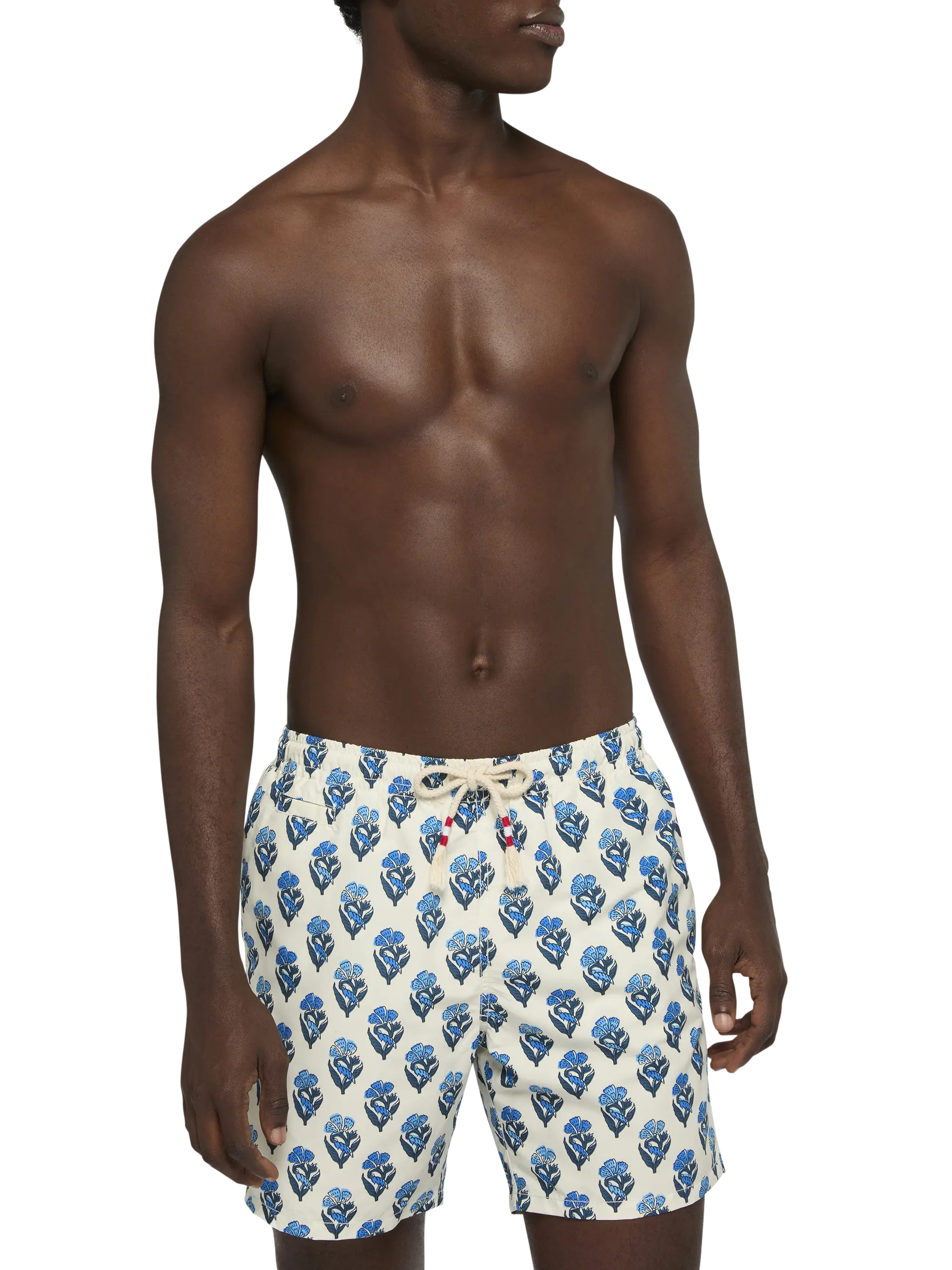 Mid-length swim-shorts Caprese with flower print - Image 3