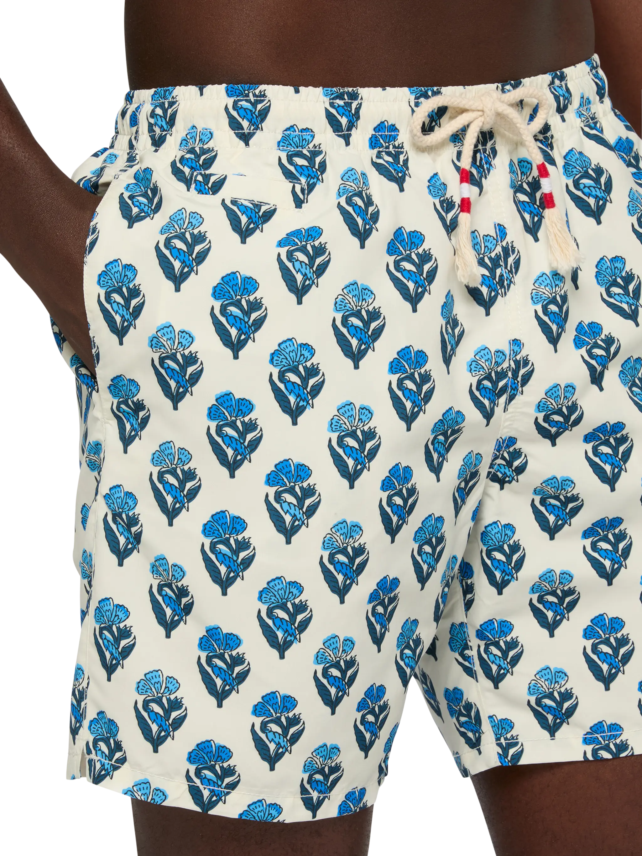 Mid-length swim-shorts Caprese with flower print - Image 5