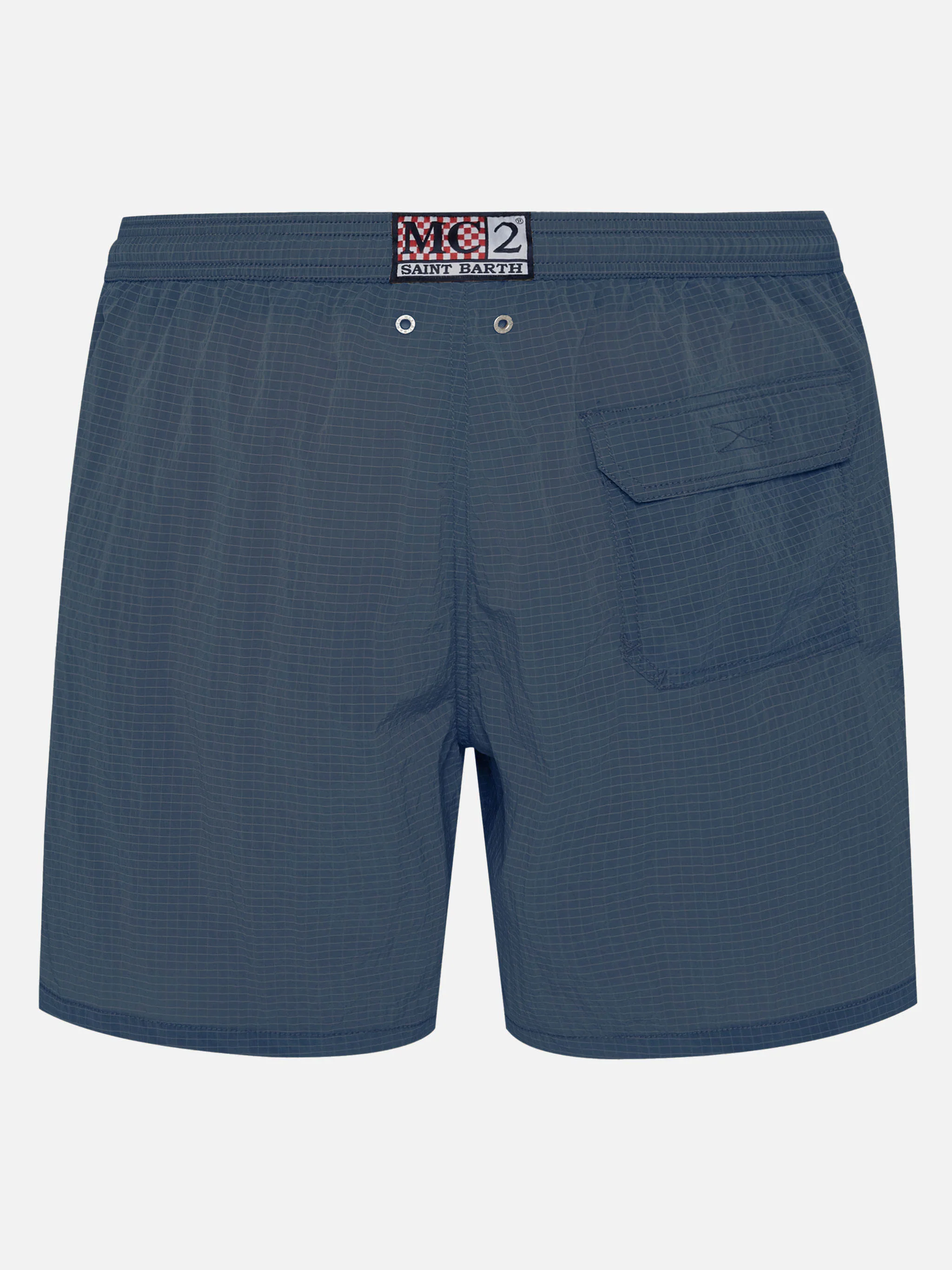 Mid-length swim shorts Katch in navy blue ripstop fabric - Image 2