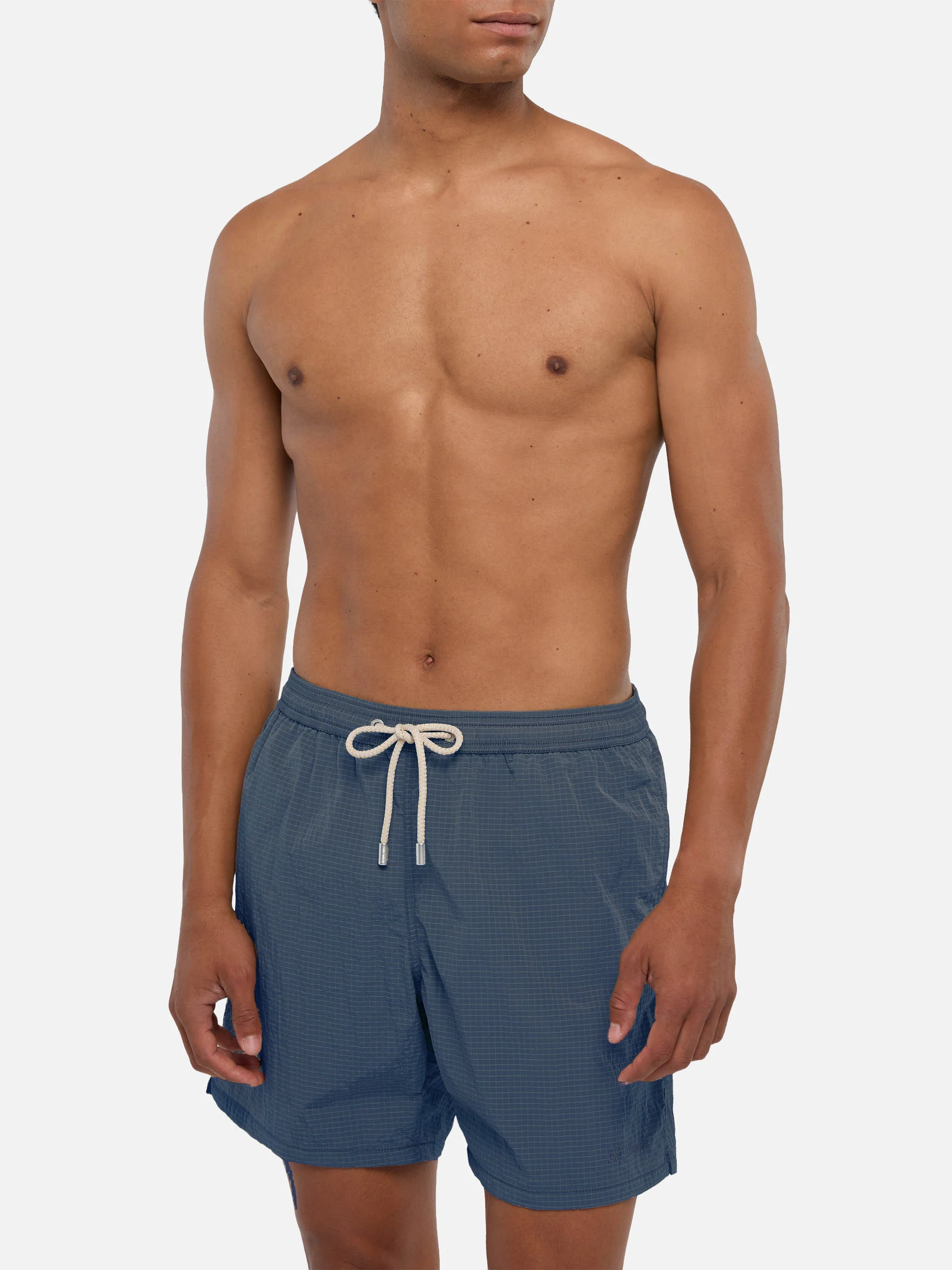 Mid-length swim shorts Katch in navy blue ripstop fabric - Image 3