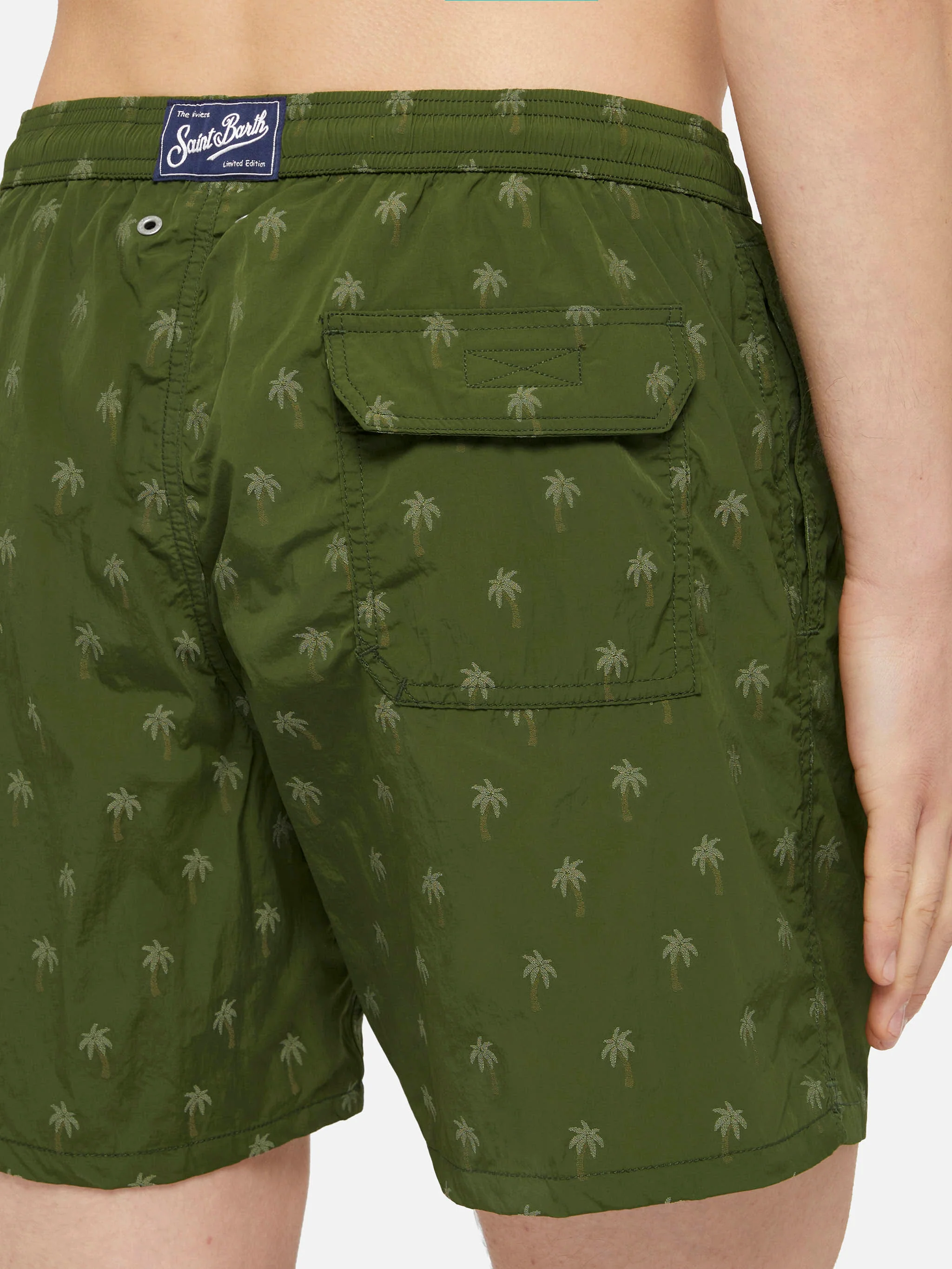 Mid-length swim shorts Patmos The Riviera with all over palm jacquard - Image 6