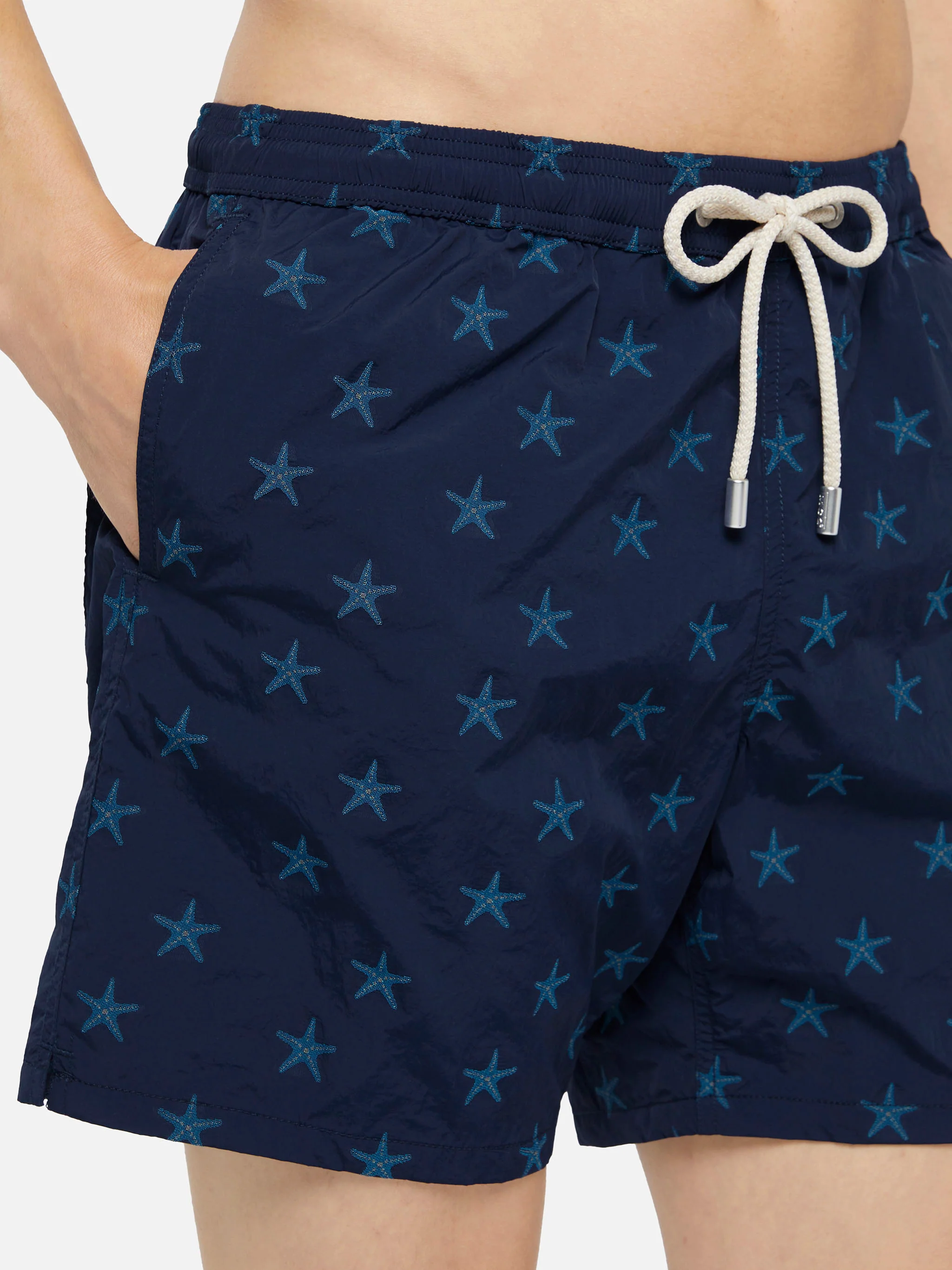 Mid-length swim shorts Patmos The Riviera with all over seastar jacquard - Image 4