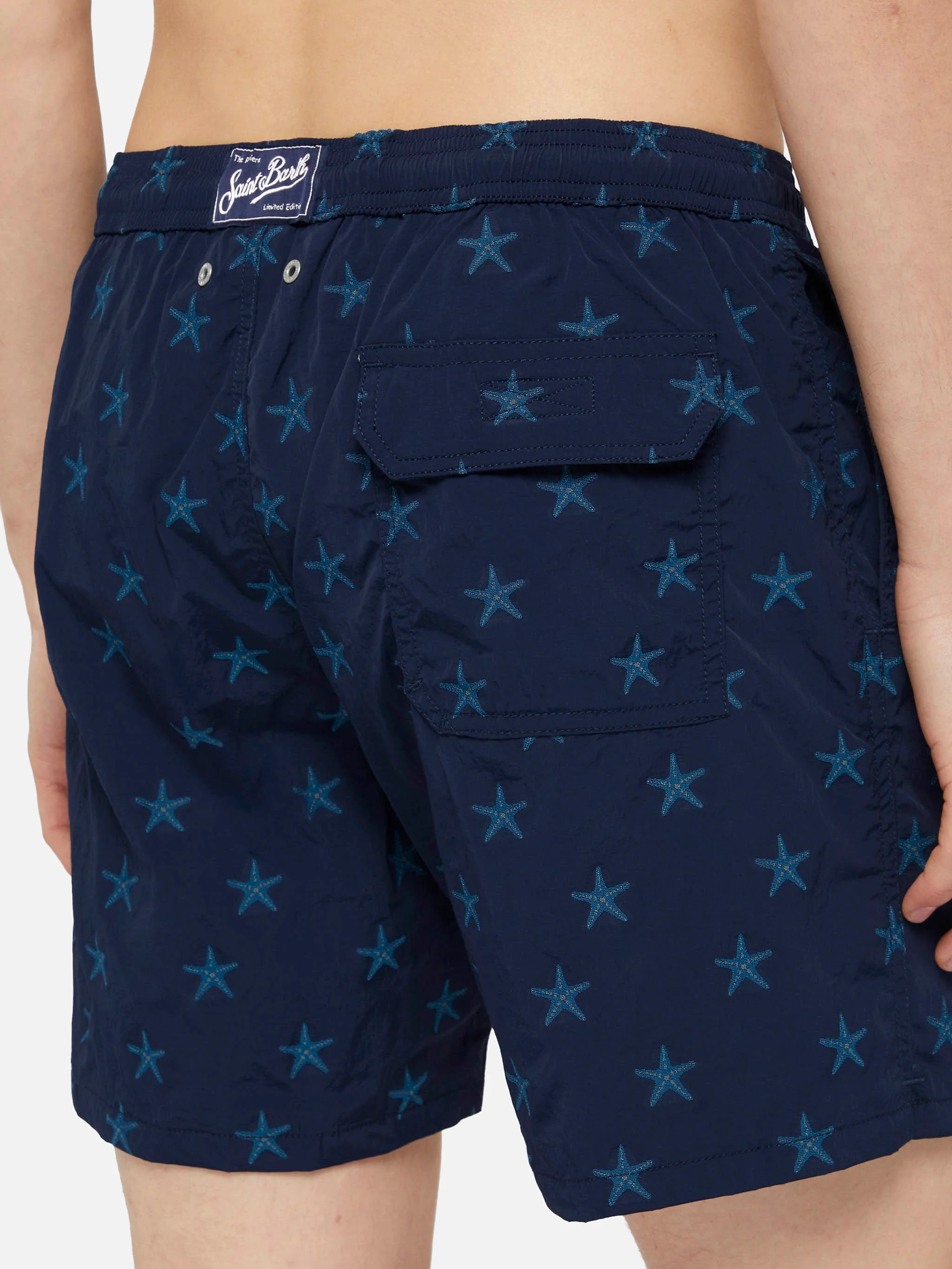 Mid-length swim shorts Patmos The Riviera with all over seastar jacquard - Image 6