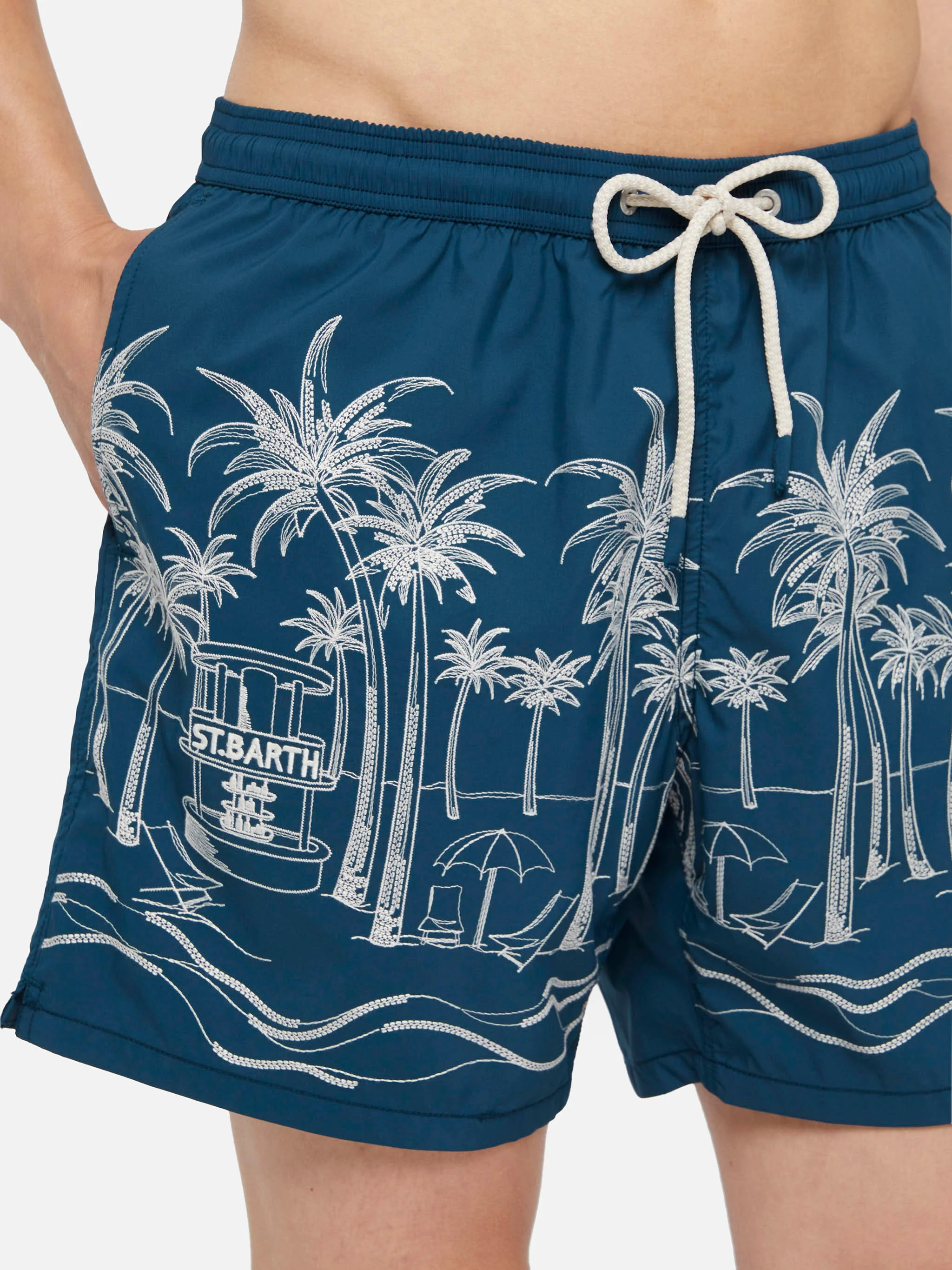 Mid-length swim shorts Patmos The Riviera with embroidery - Image 4
