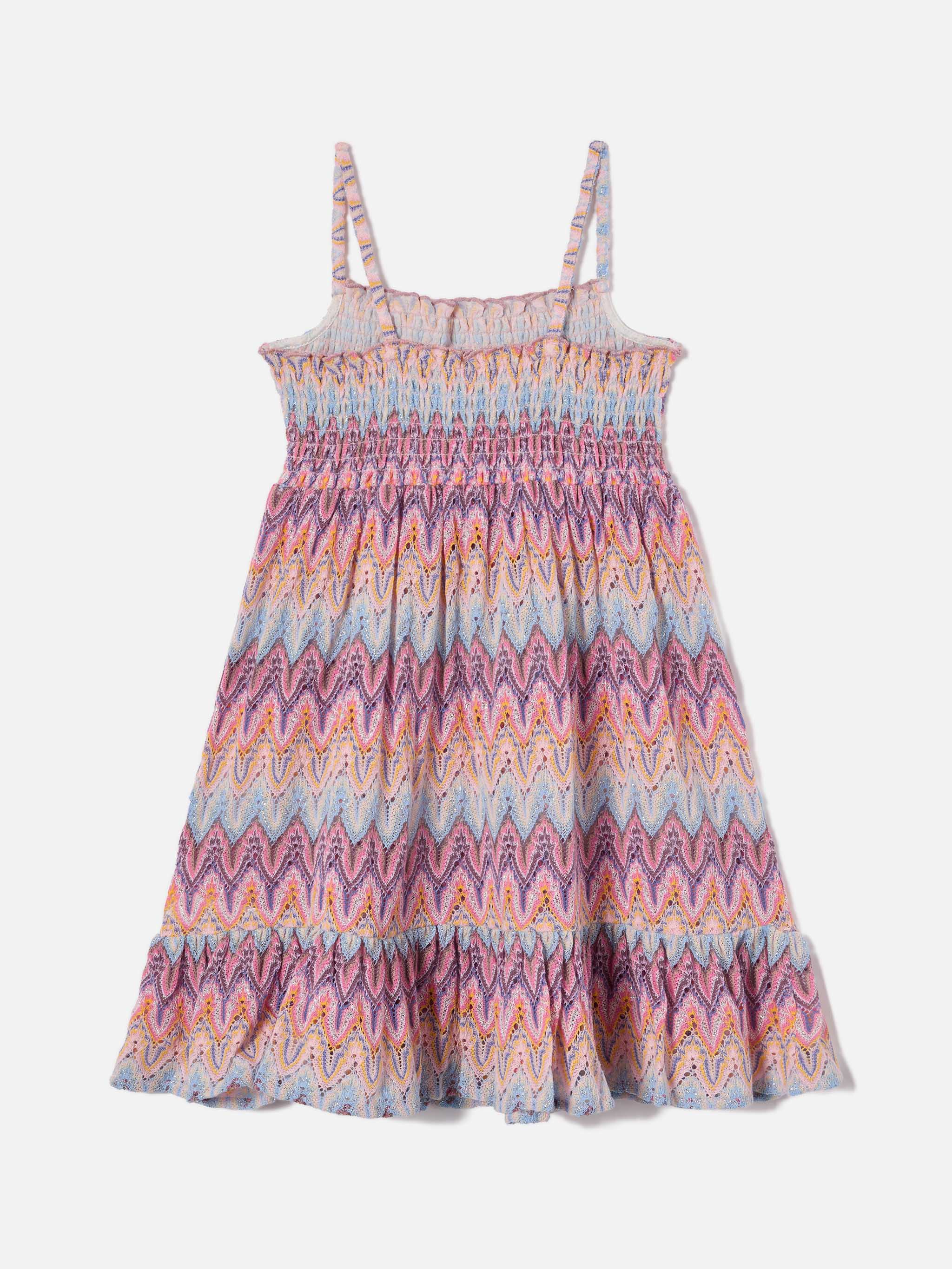 Miki raschel knit sundress with pastel flame pattern - Image 2