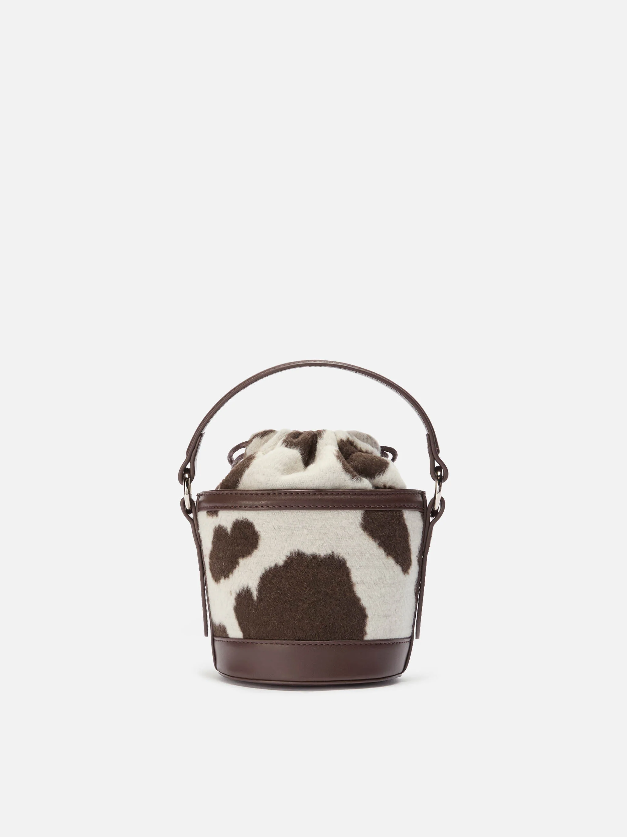 Mila Tweed Bucket Bag in cow-print tweed wool blend - Image 4
